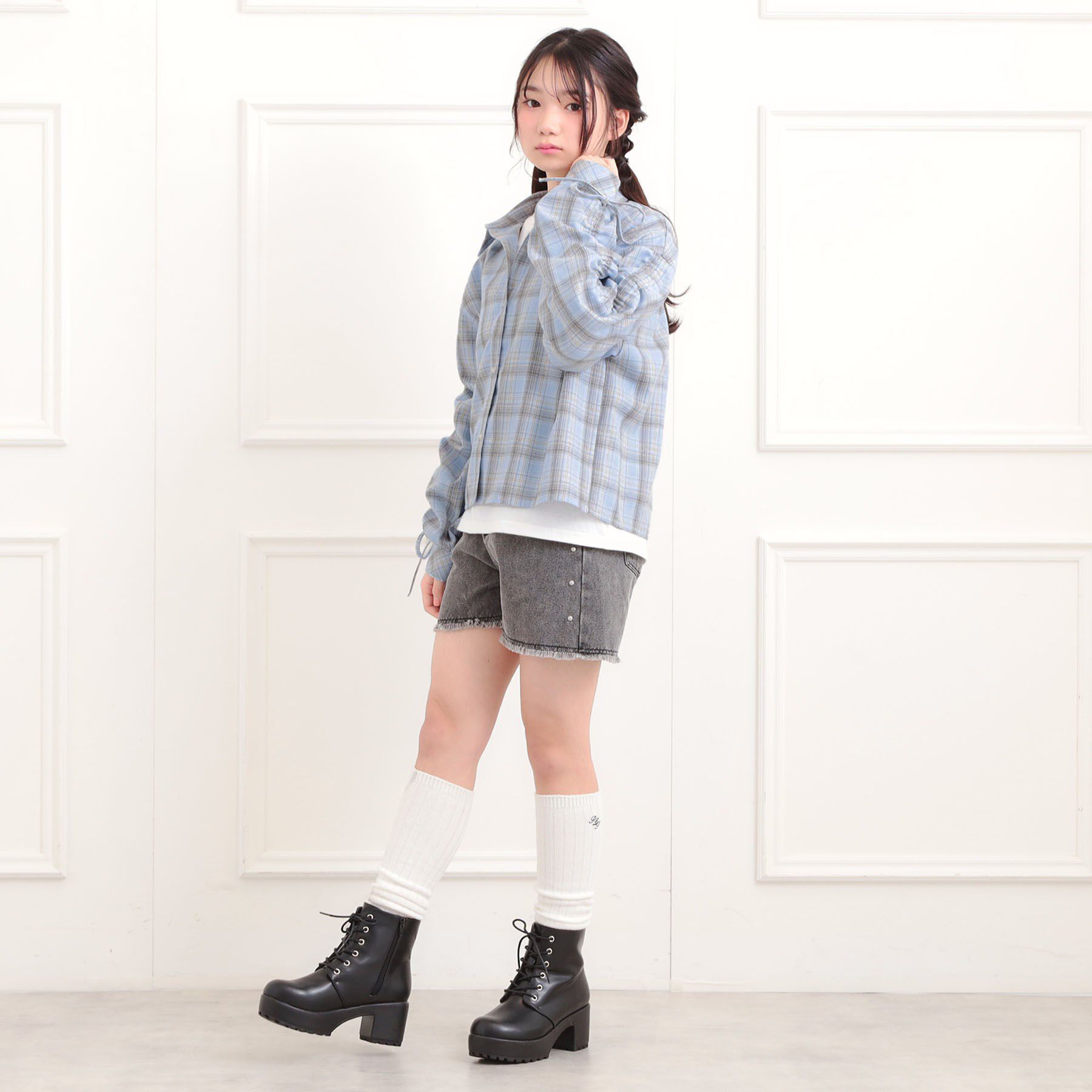 PINK-latte「【セットアイテム】起毛チェックシャツ＋ロンT」|その他|