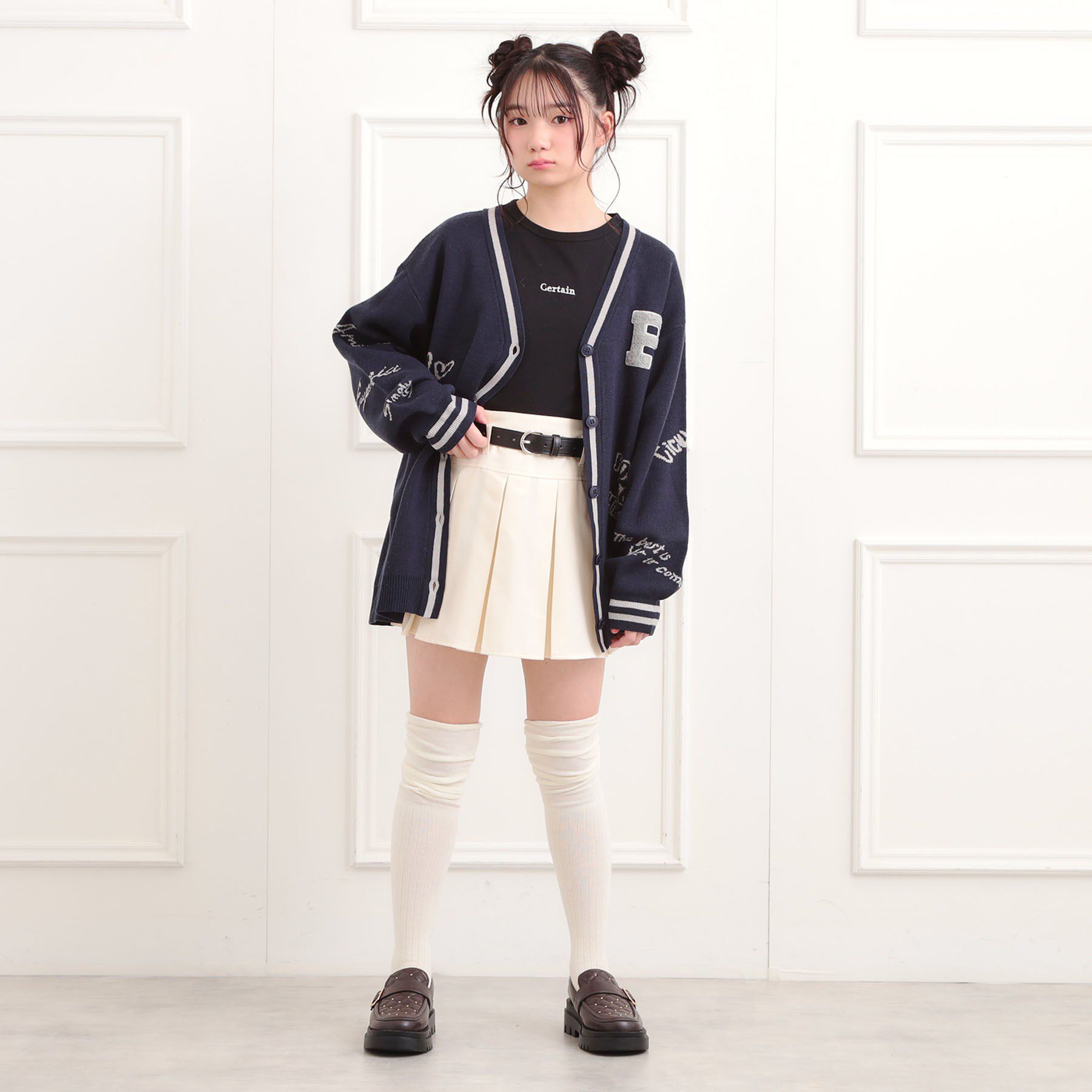 PINK-latte「ベルト付きプリーツスカート」|スカート|