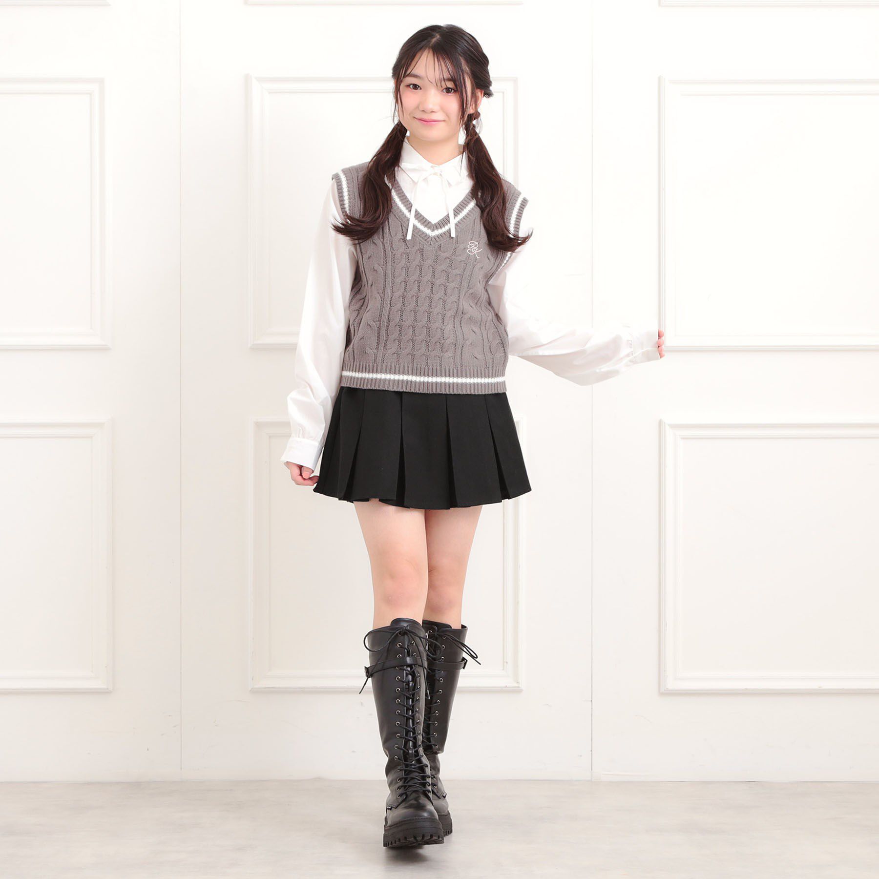 PINK-latte「ベルト付きプリーツスカート」|スカート|