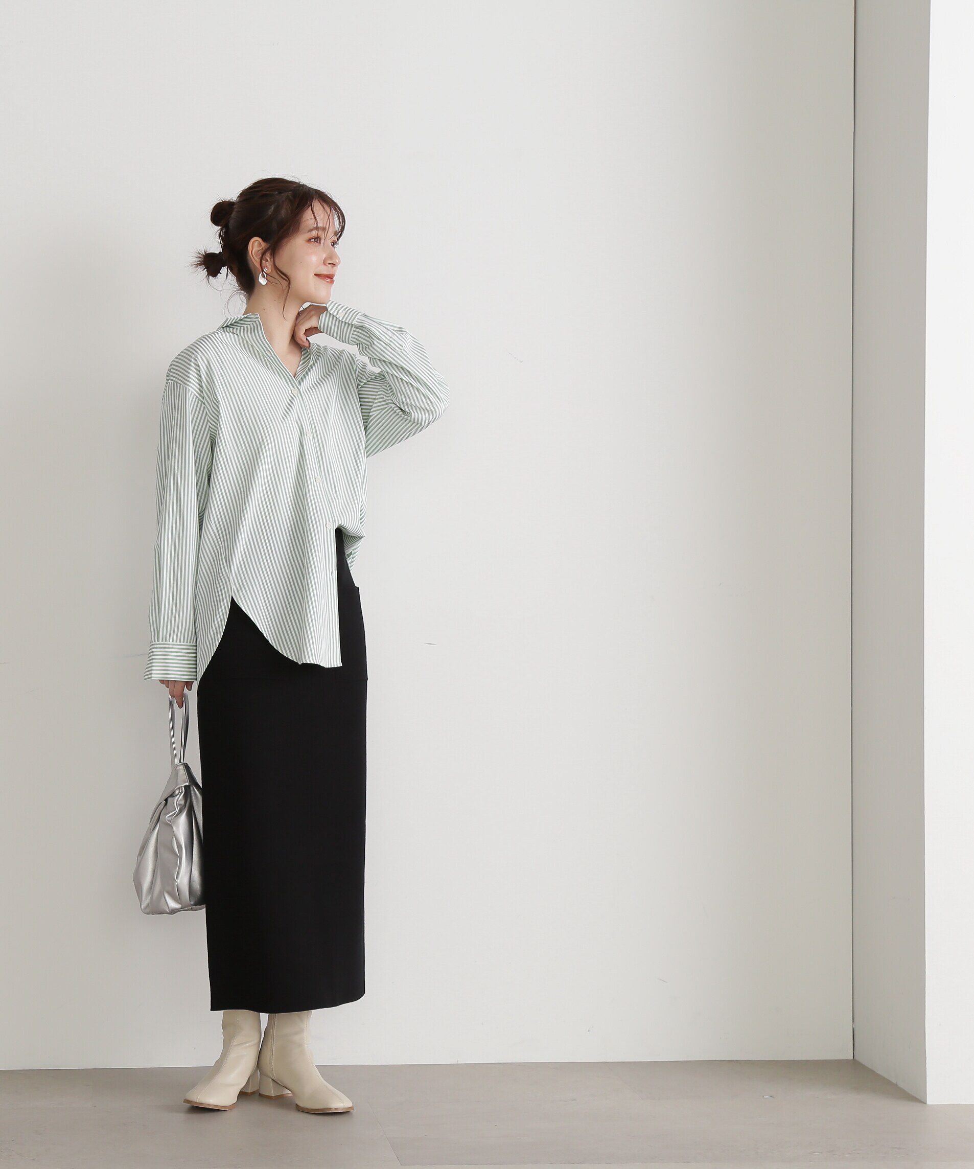  「ウォッシャブルポケットニットタイトスカート」|スカート|