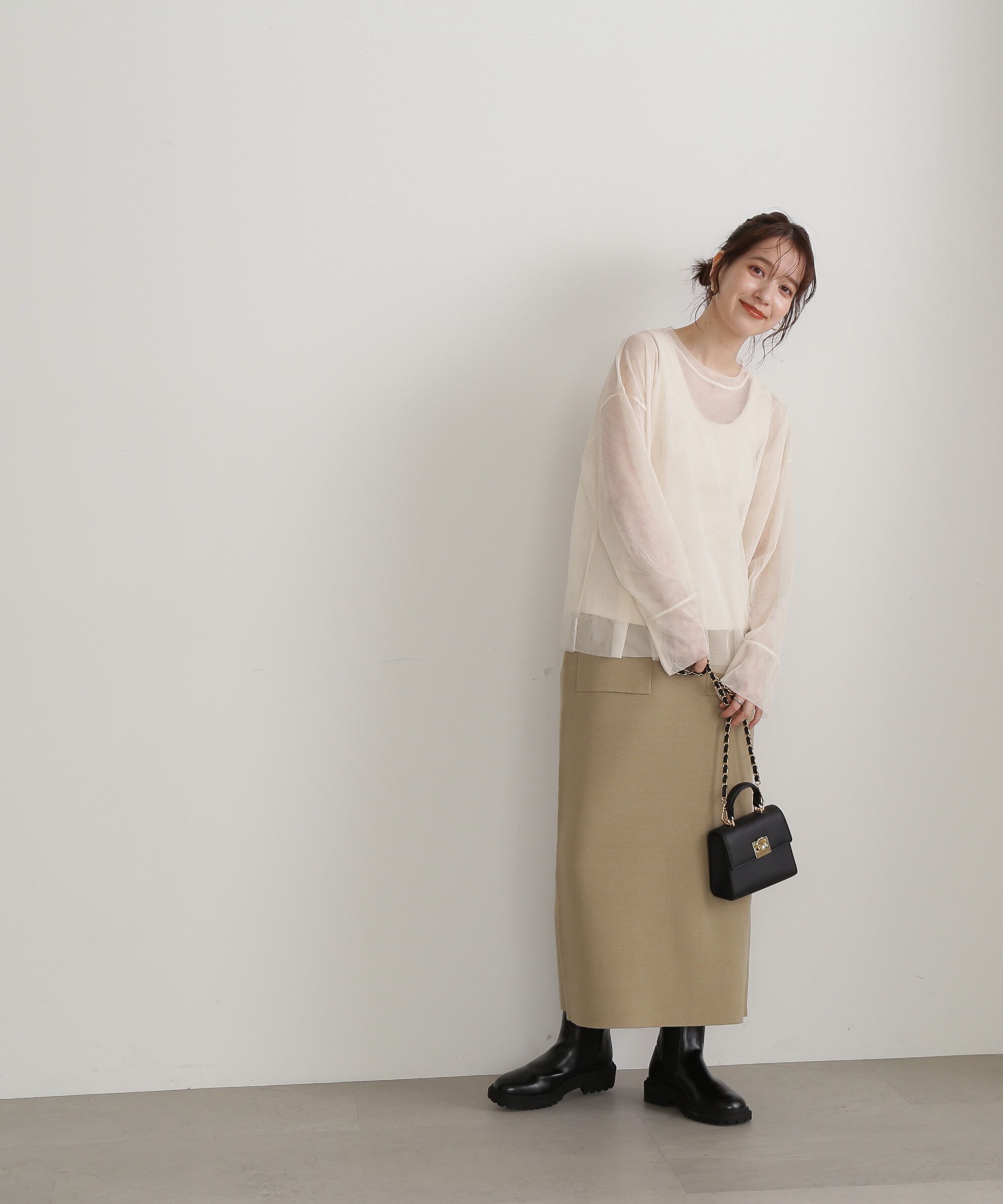  「ウォッシャブルポケットニットタイトスカート」|スカート|