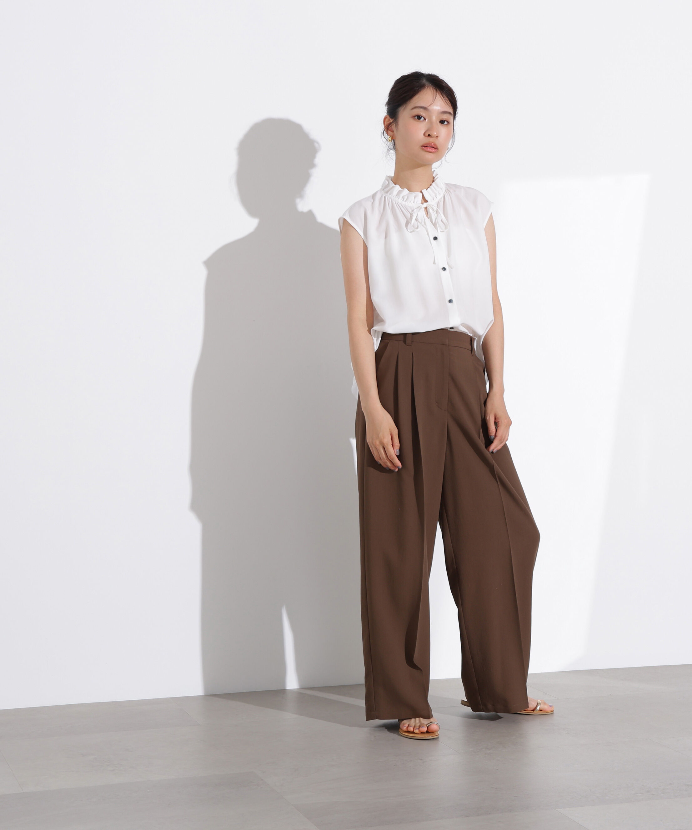  「スタンドフリルネックブラウス」|シャツ・ブラウス|