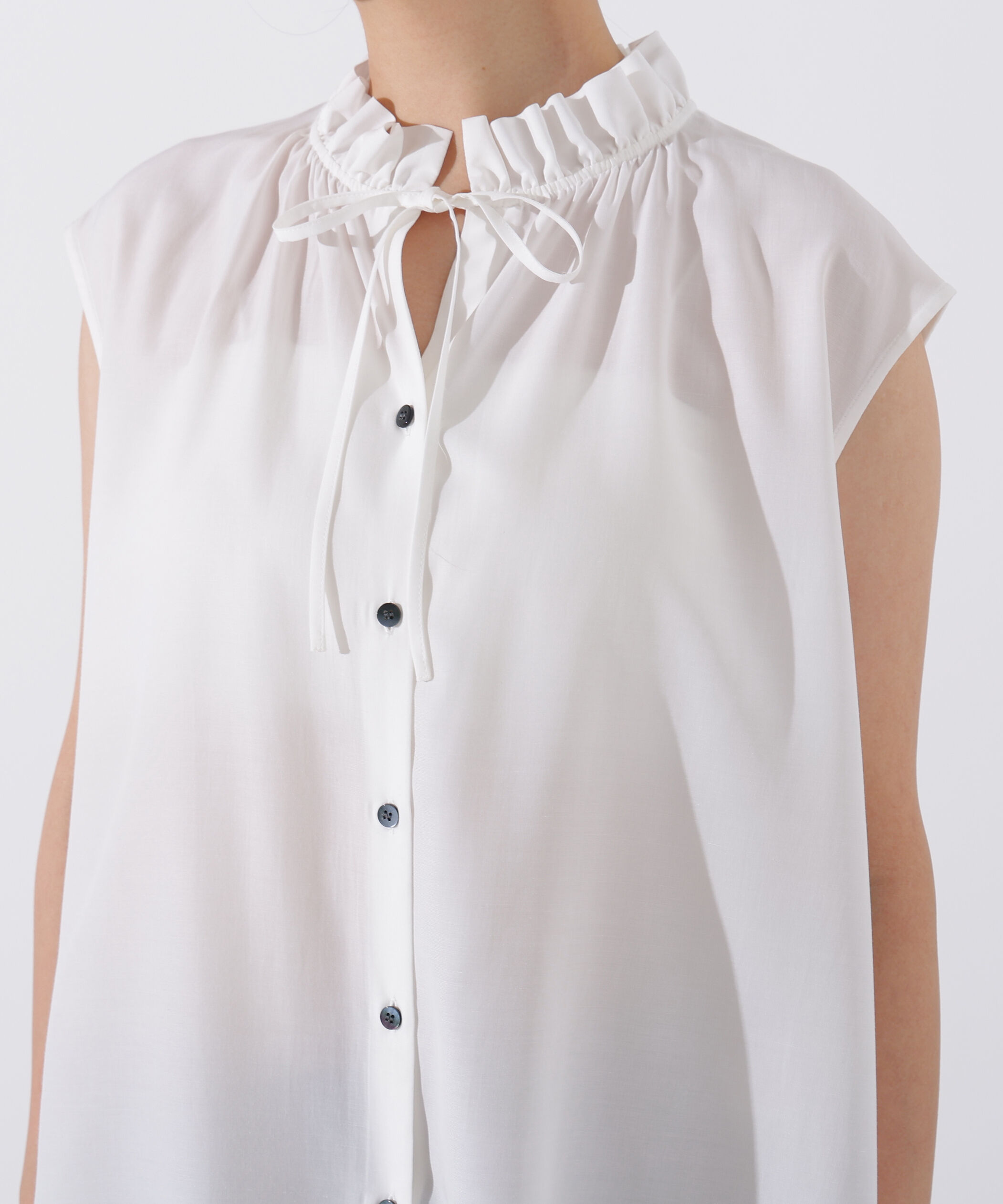  「スタンドフリルネックブラウス」|シャツ・ブラウス|