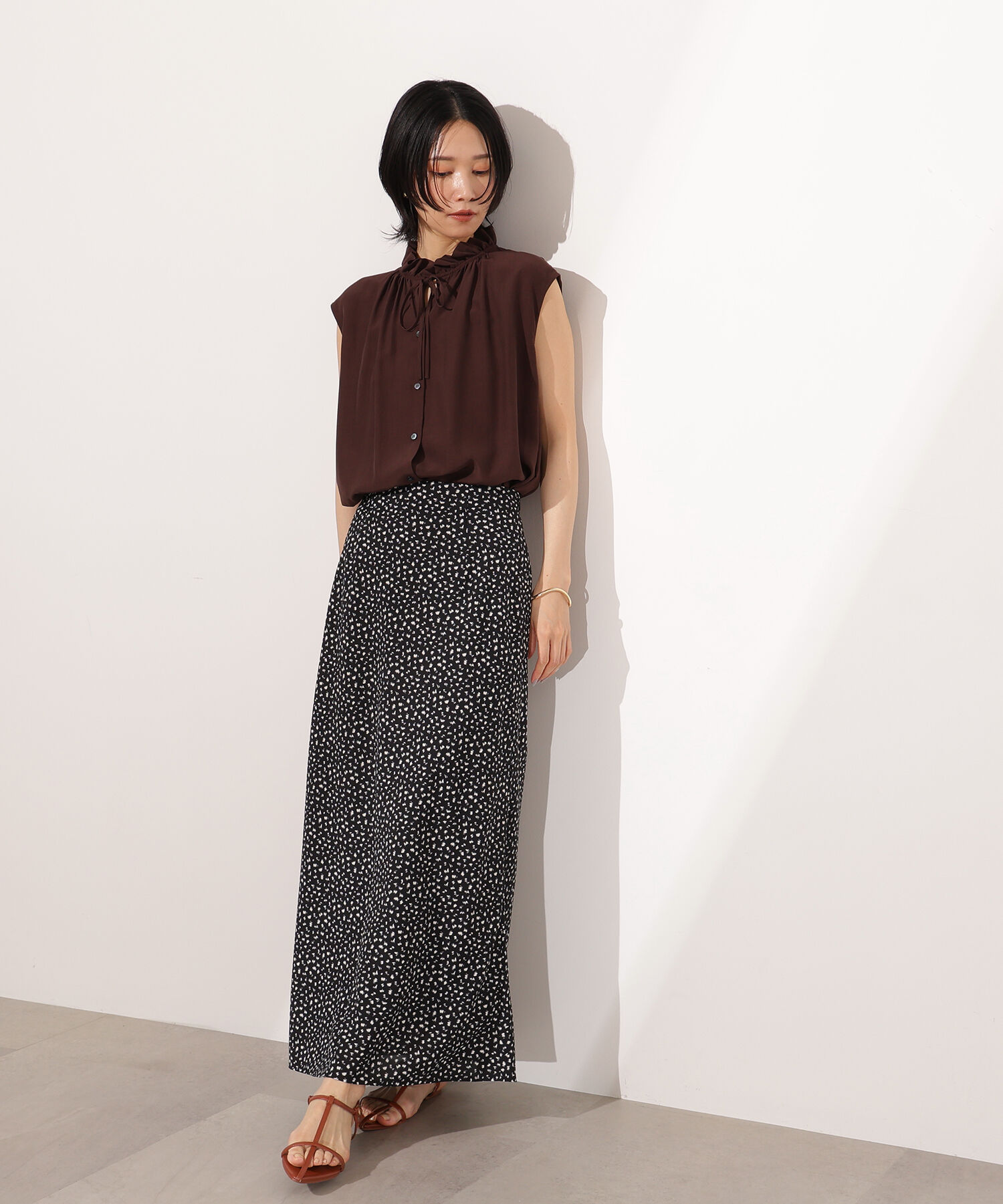  「スタンドフリルネックブラウス」|シャツ・ブラウス|