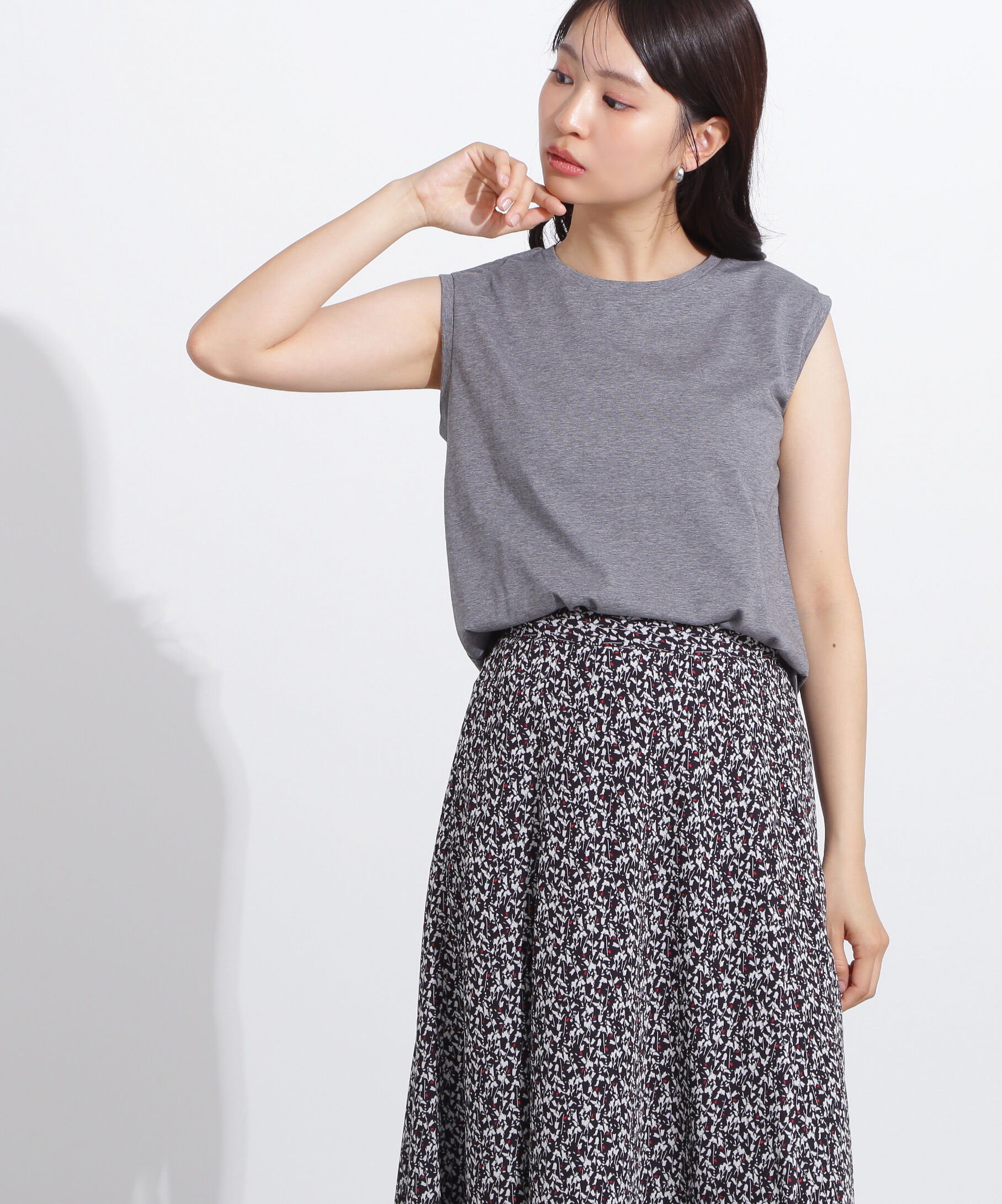  「メタルプレートノースリーブカットソー」|Tシャツ・カットソー|