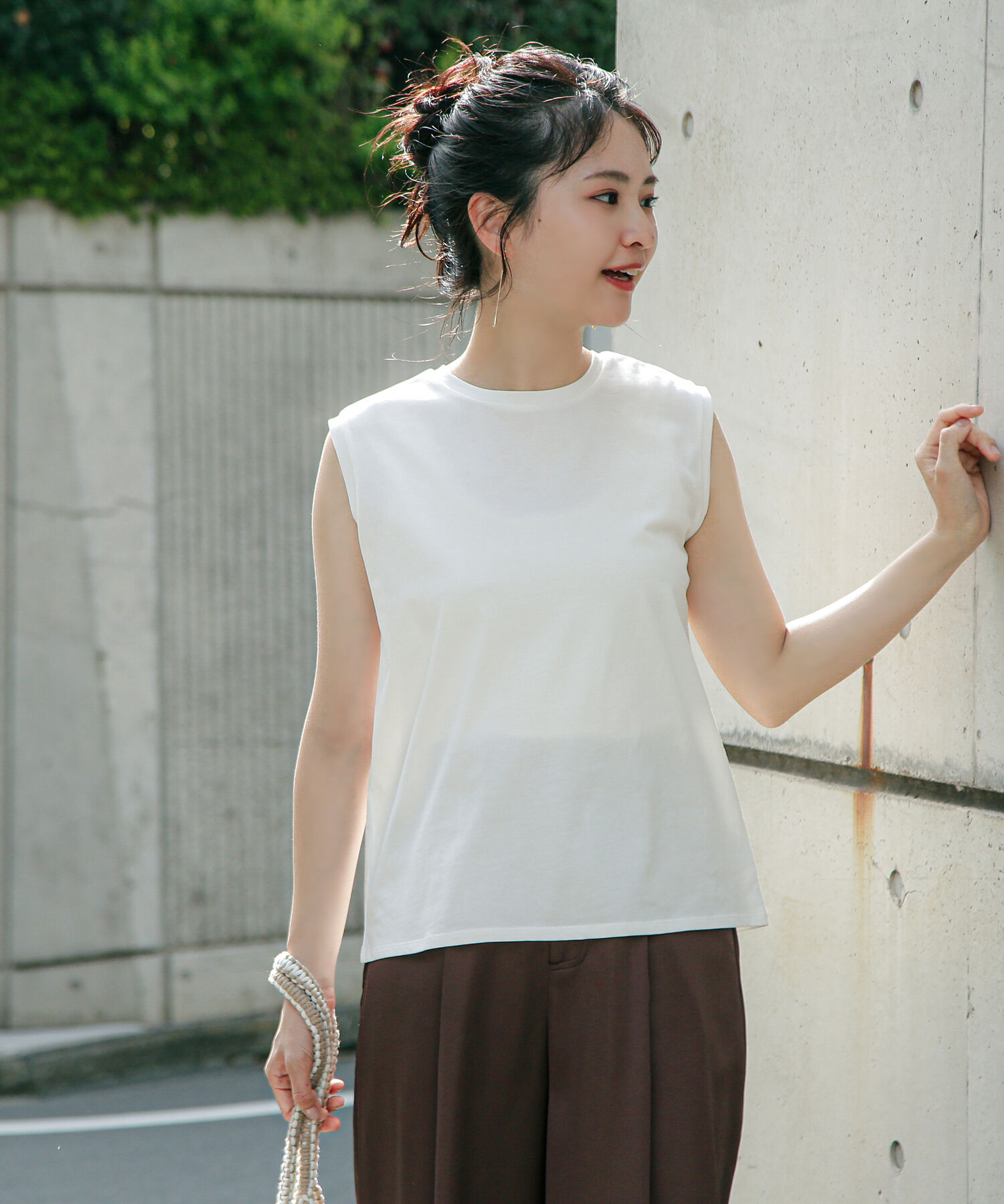  「メタルプレートノースリーブカットソー」|Tシャツ・カットソー|