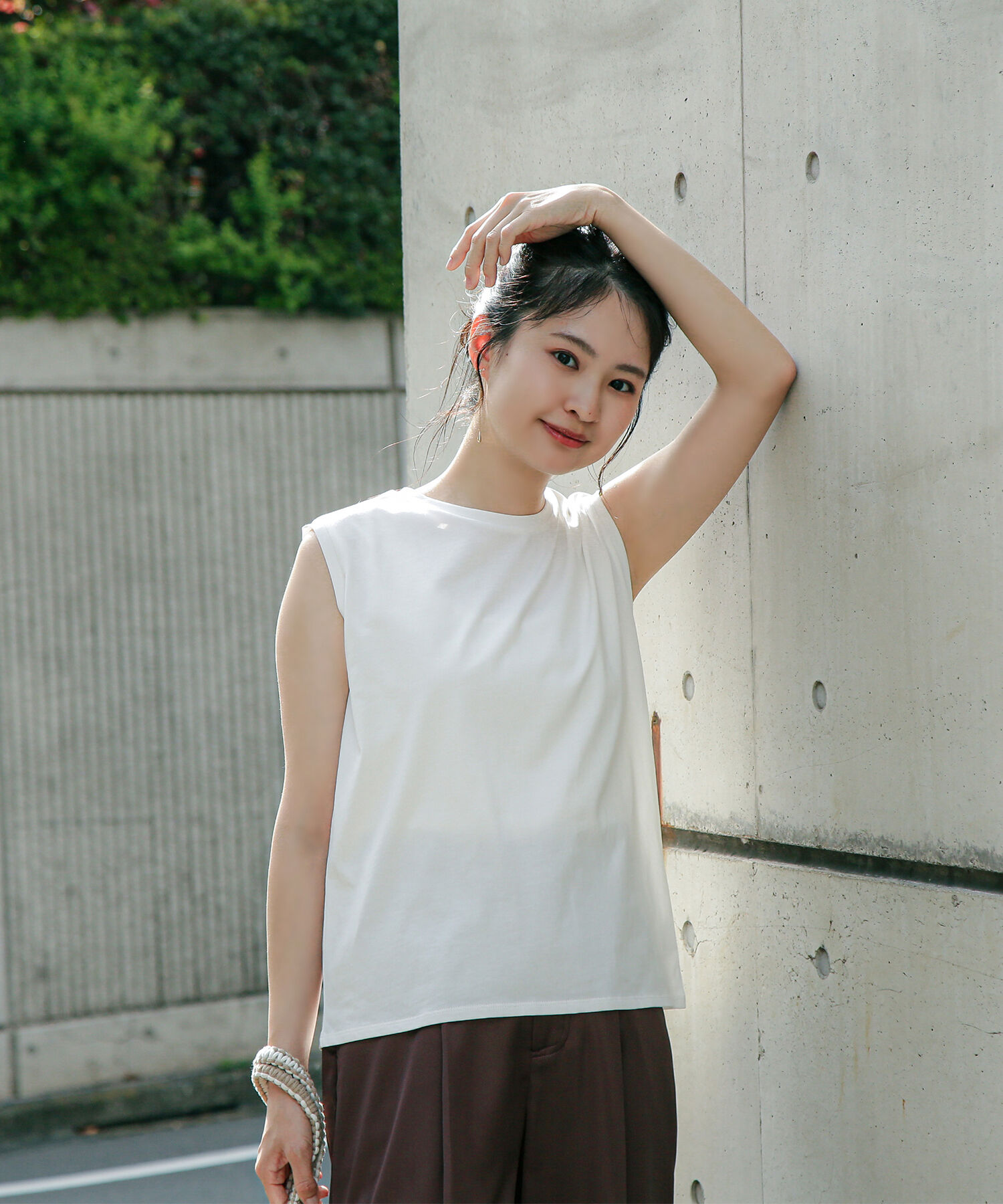  「メタルプレートノースリーブカットソー」|Tシャツ・カットソー|