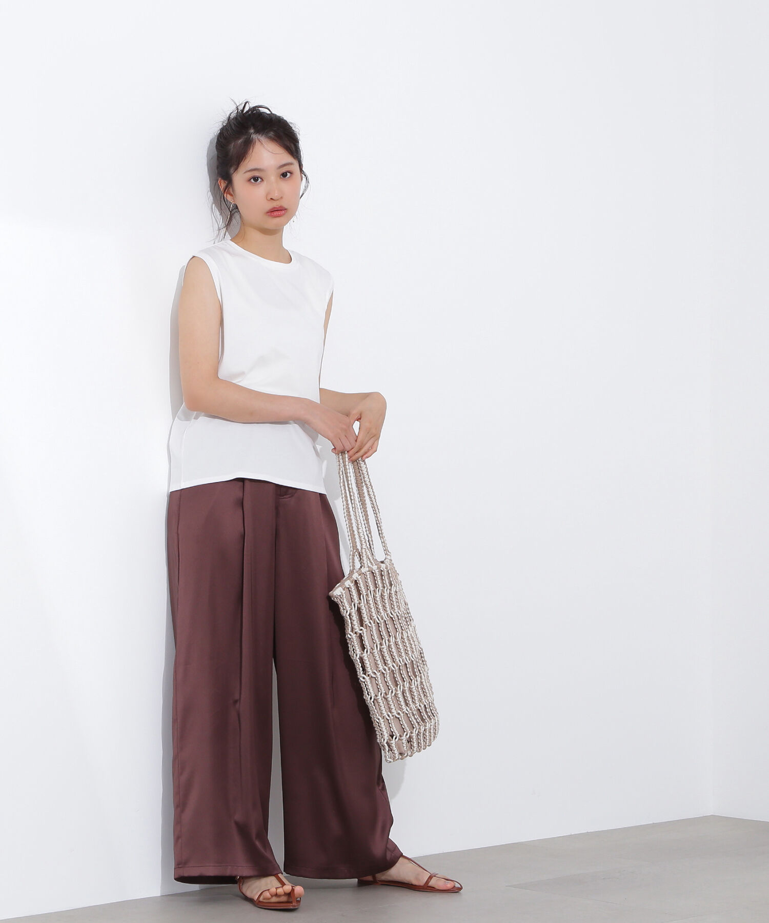  「メタルプレートノースリーブカットソー」|Tシャツ・カットソー|