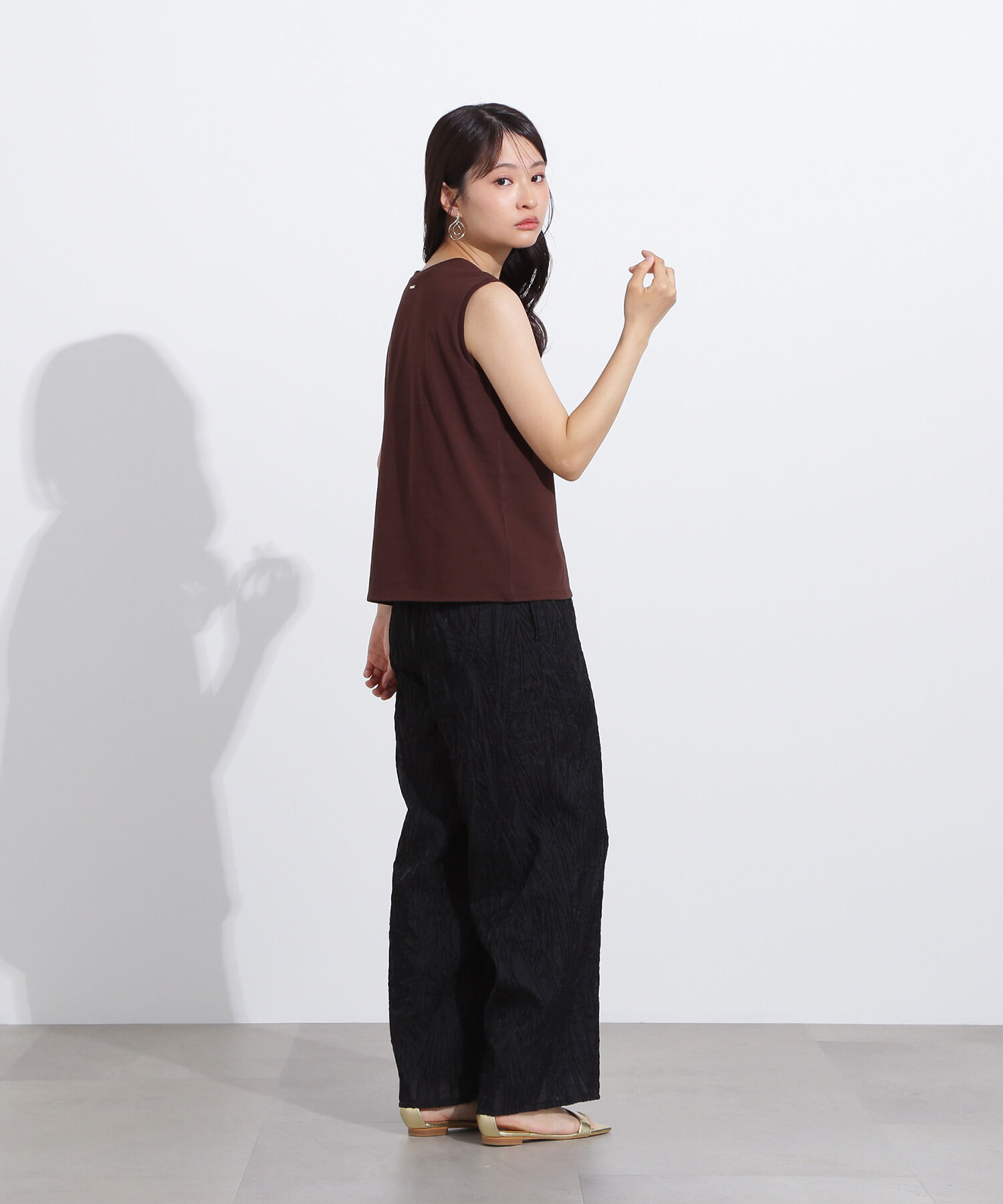  「メタルプレートノースリーブカットソー」|Tシャツ・カットソー|