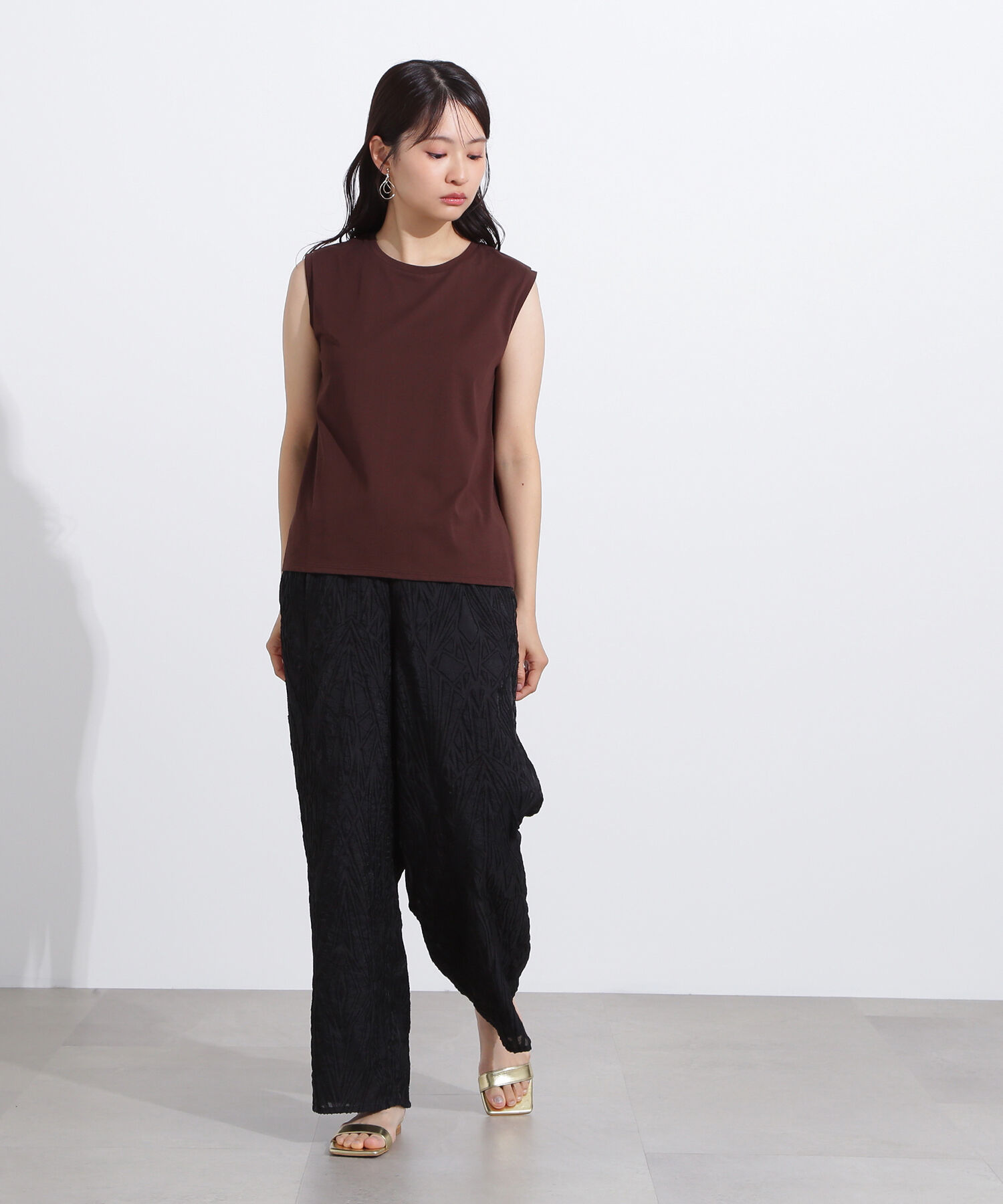  「メタルプレートノースリーブカットソー」|Tシャツ・カットソー|