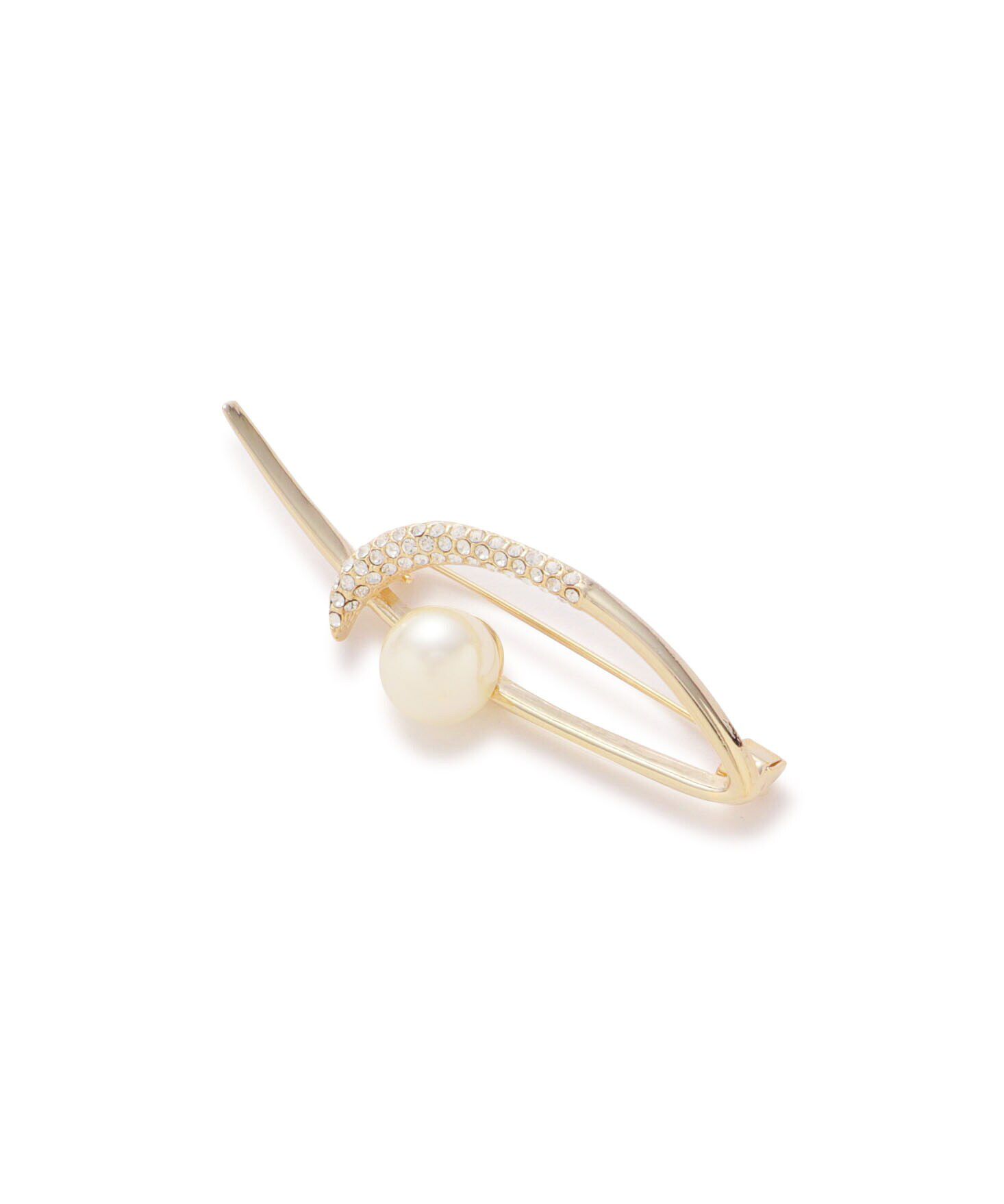  「パール＆ストーンボウブローチ」|その他|ゴールド