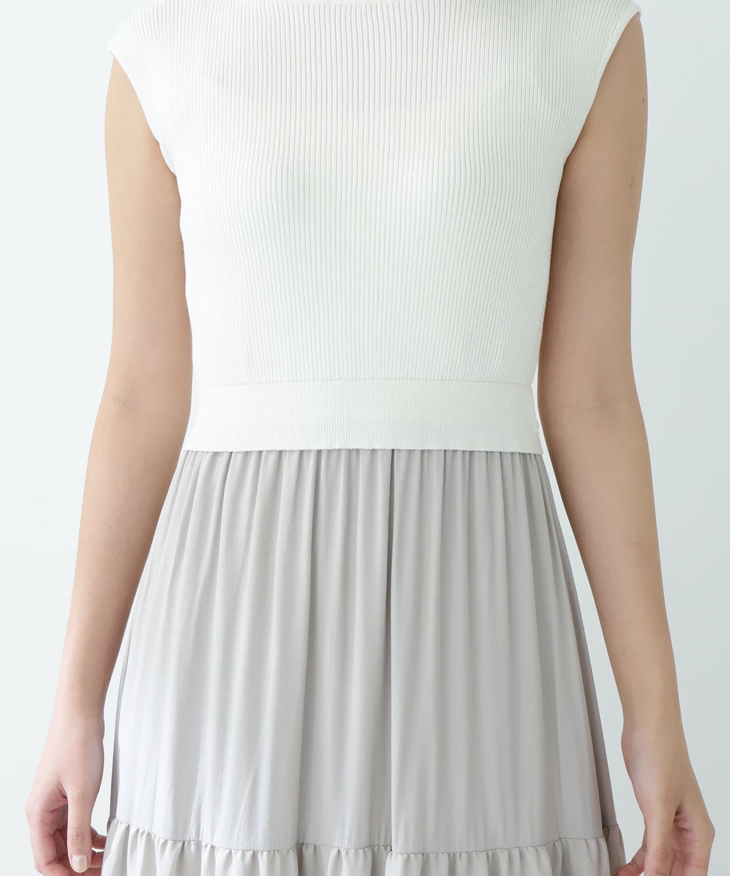  「ティアードドッキングニットワンピース」|ワンピース|