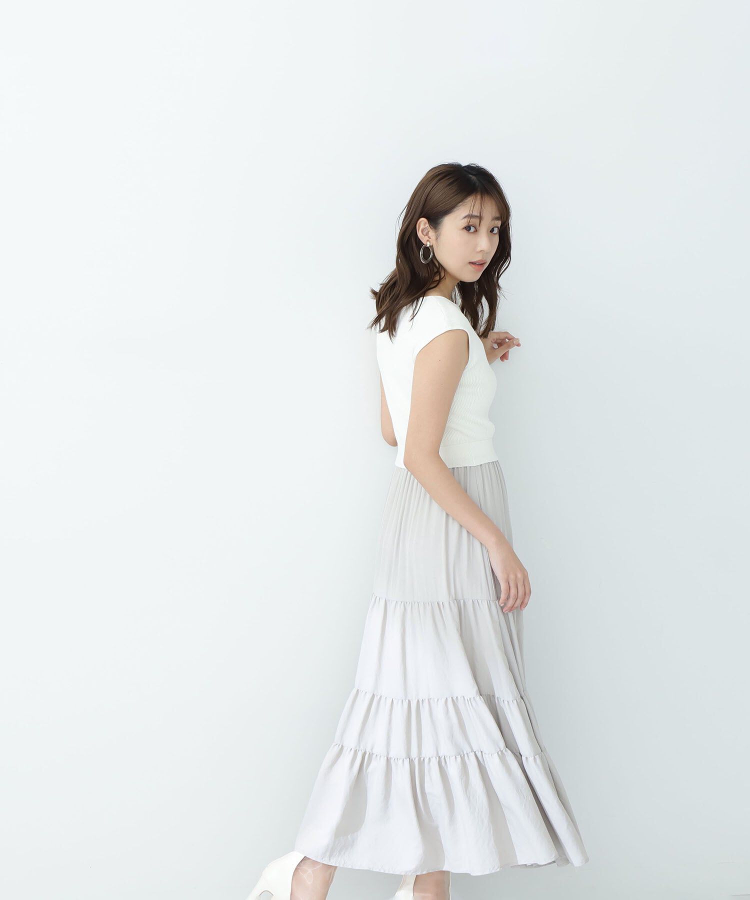  「ティアードドッキングニットワンピース」|ワンピース|