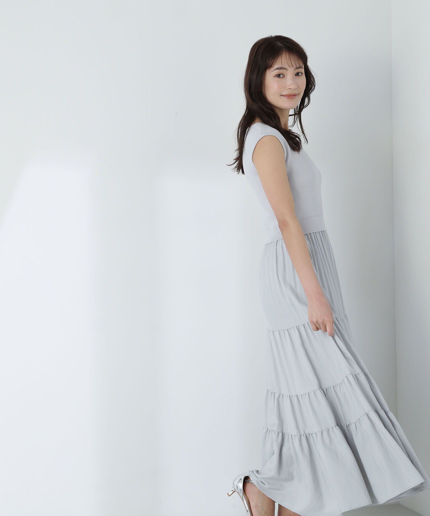  「ティアードドッキングニットワンピース」|ワンピース|