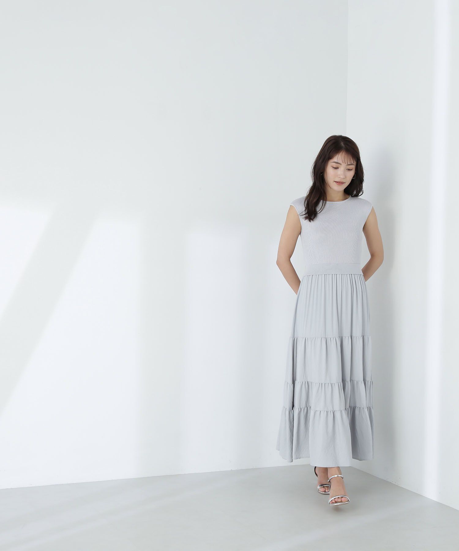  「ティアードドッキングニットワンピース」|ワンピース|