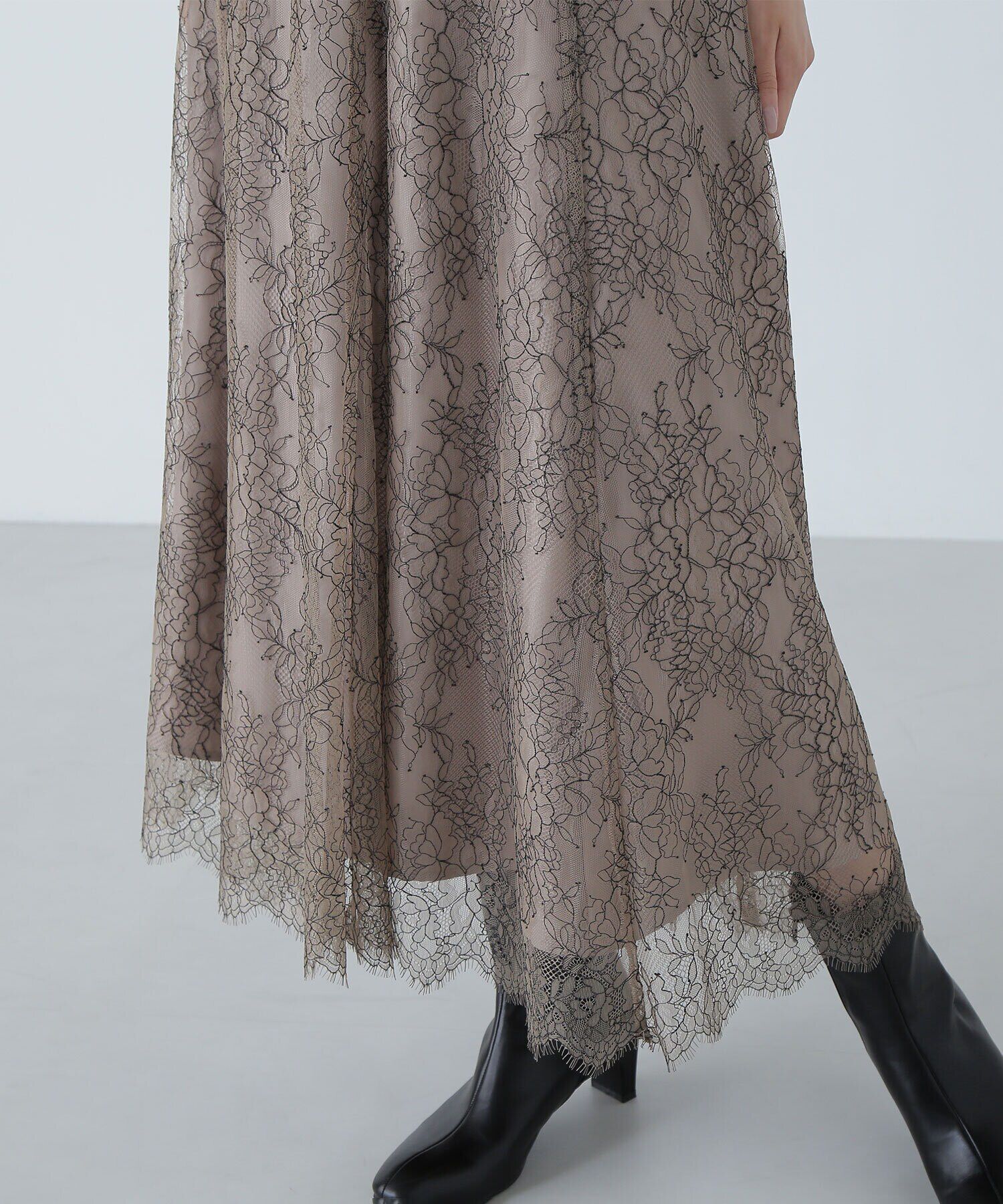  「バイカラースカラップレーススカート」|スカート|