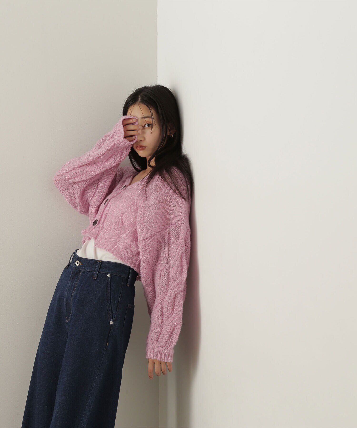 「クロップドケーブルニットカーディガン」|ニット・セーター|