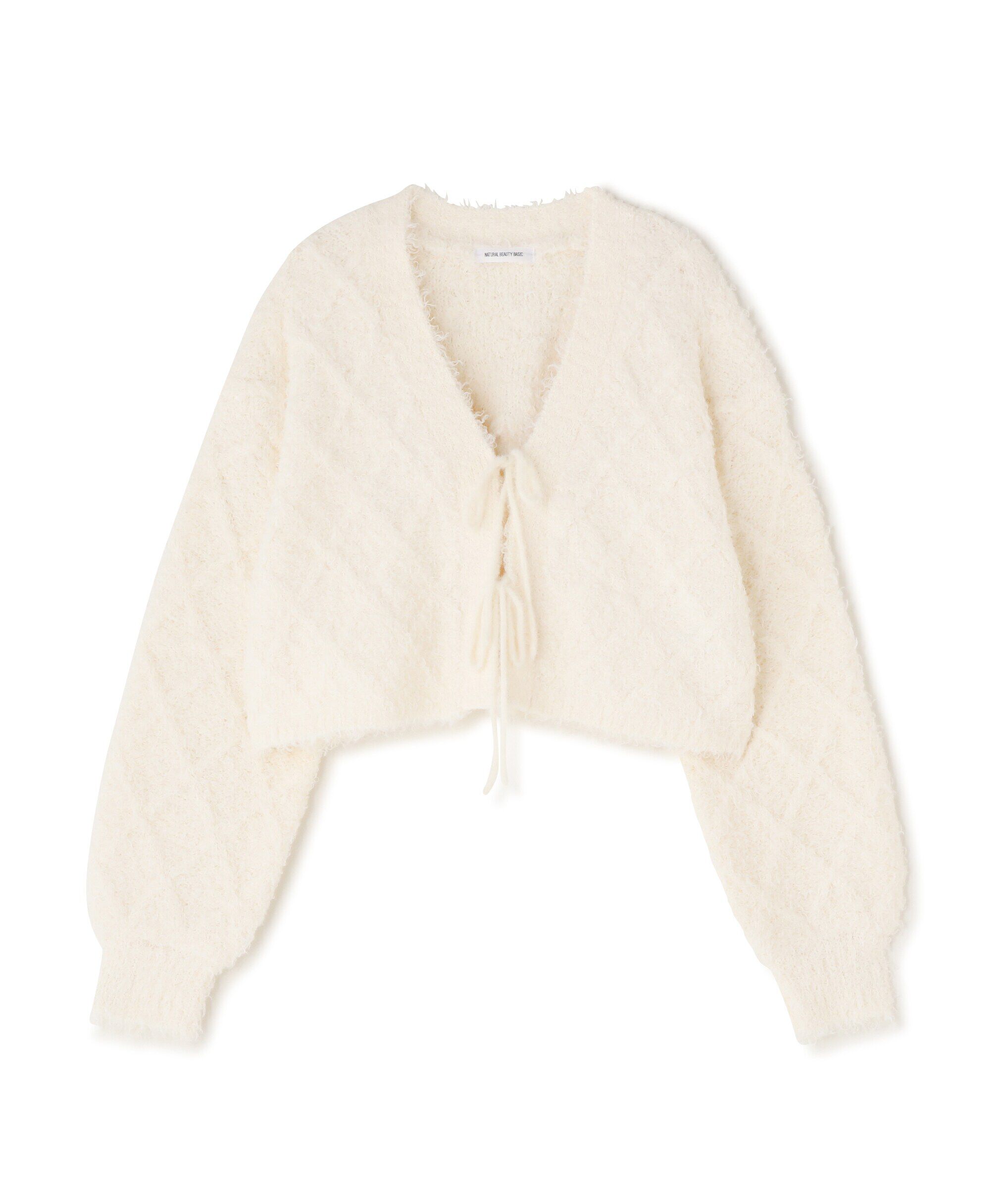  「フロントリボンショートカーディガン　24AW」|ニット・セーター|