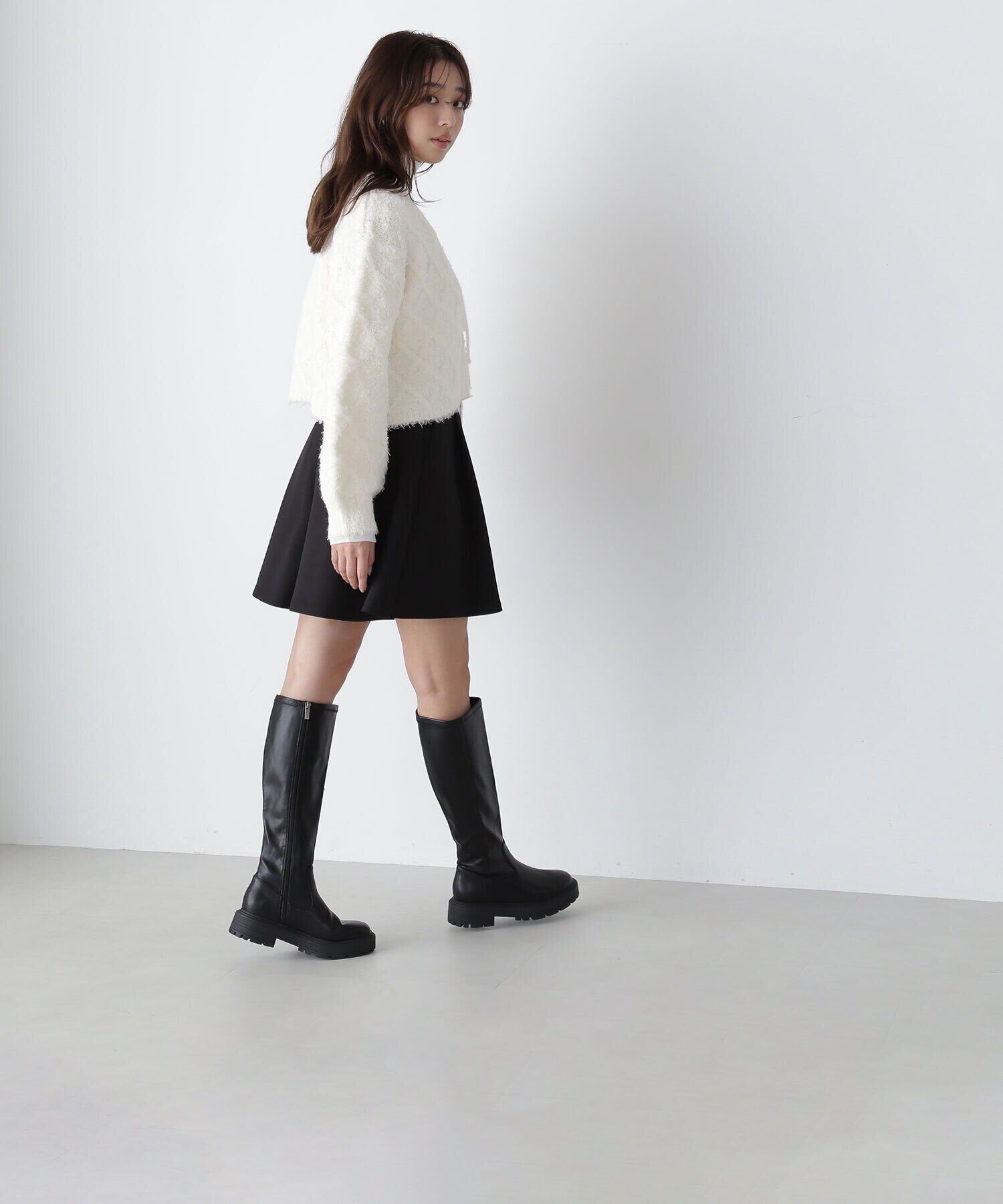  「フロントリボンショートカーディガン　24AW」|ニット・セーター|