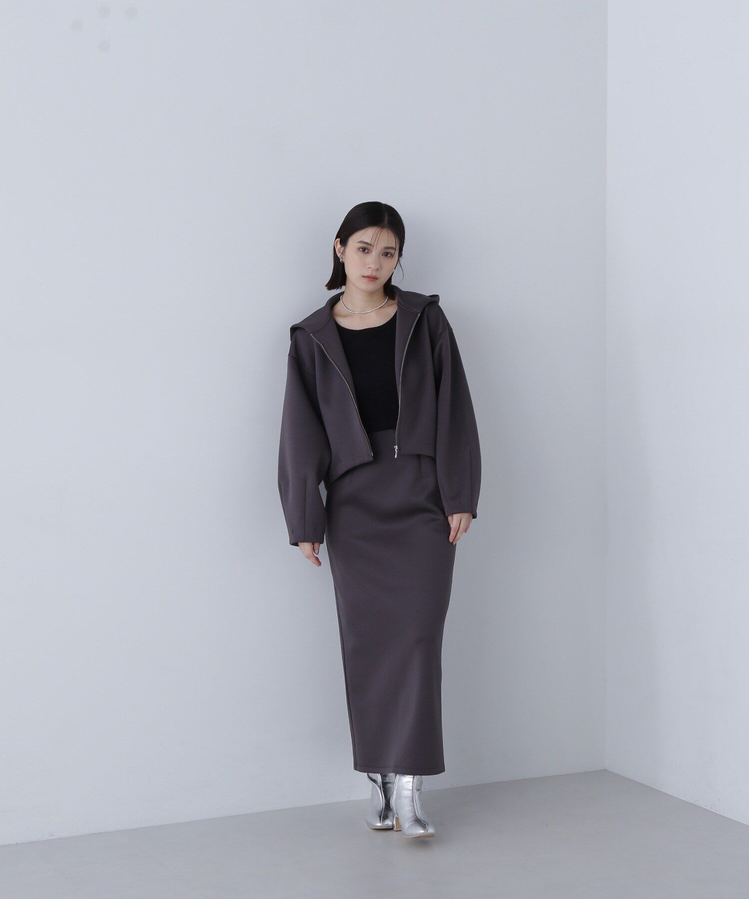  「ダンボールフーディー＆ナロースカート」|ワンピース|