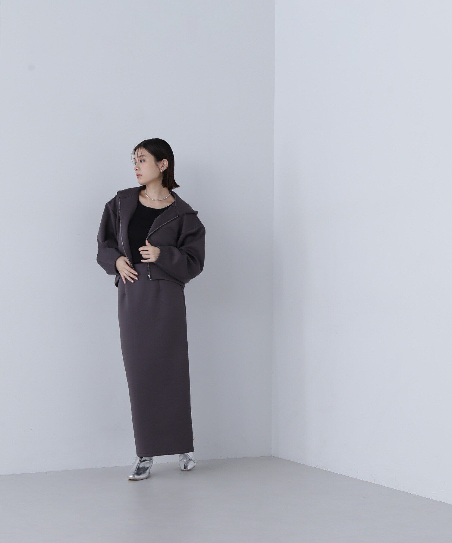  「ダンボールフーディー＆ナロースカート」|ワンピース|