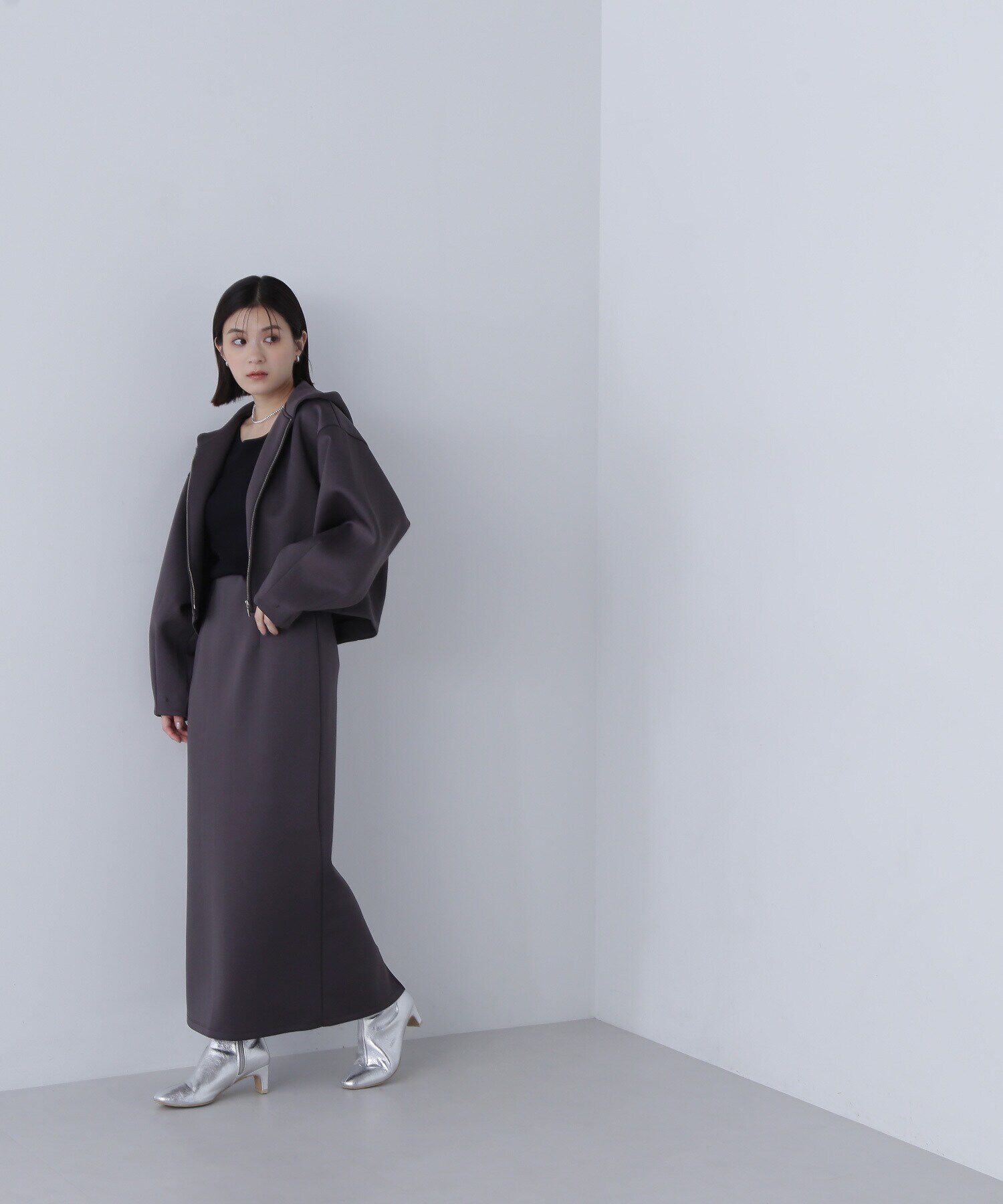  「ダンボールフーディー＆ナロースカート」|ワンピース|