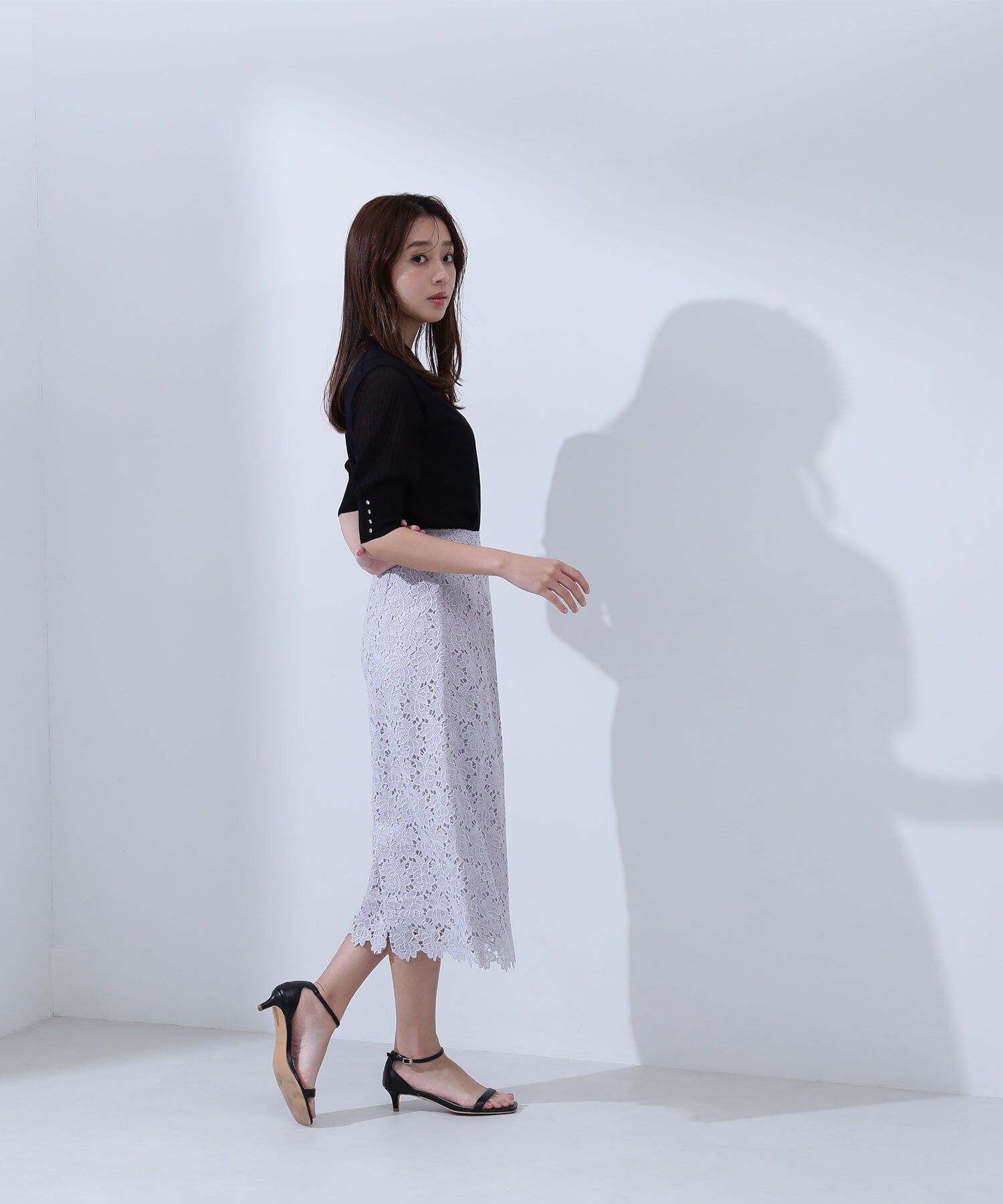 「フラワーレースタイトスカート」|スカート|