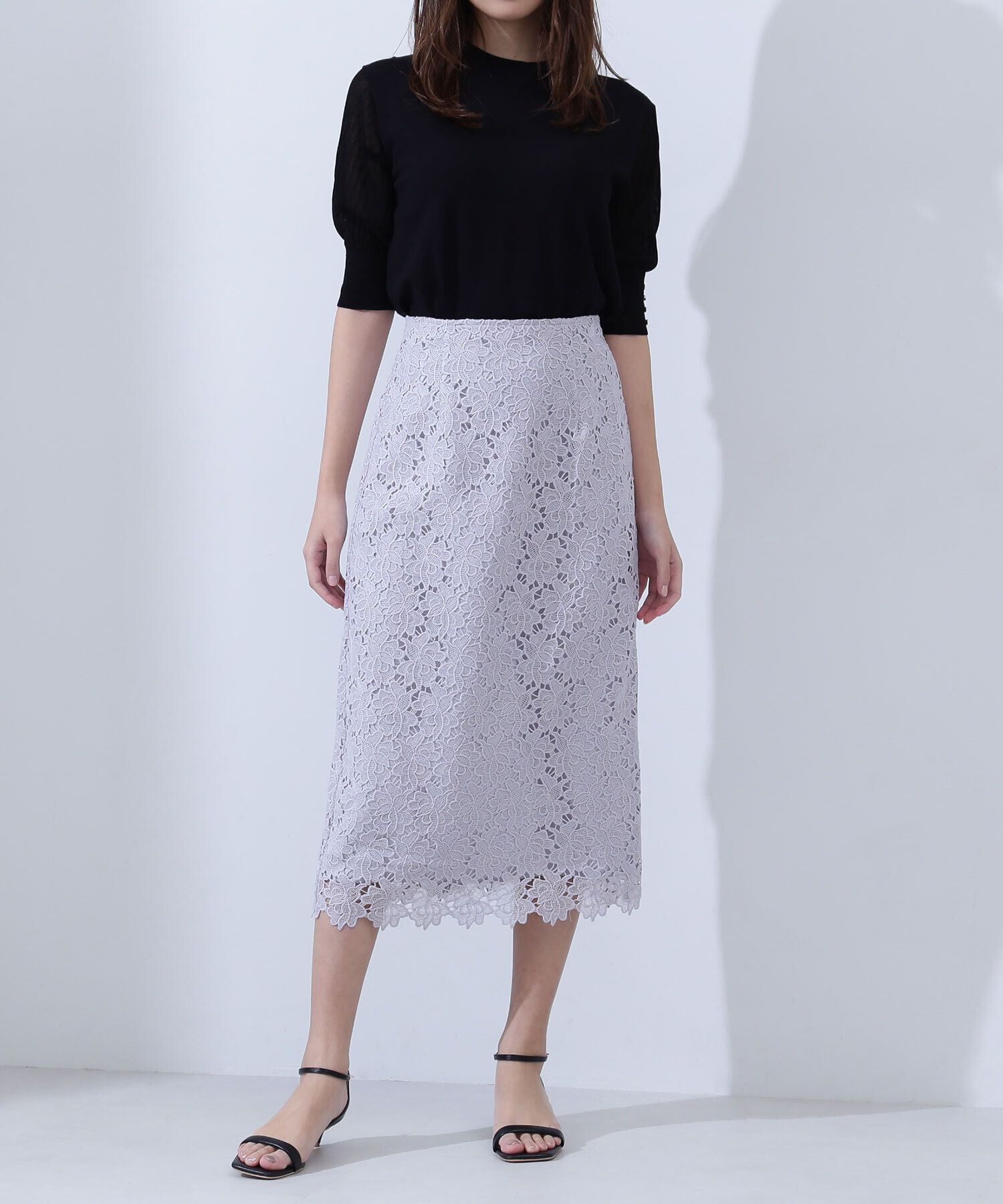  「フラワーレースタイトスカート」|スカート|
