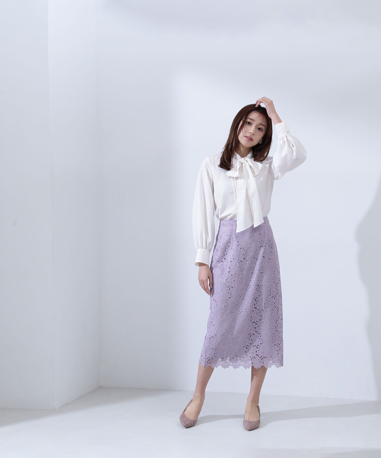  「フラワーレースタイトスカート」|スカート|