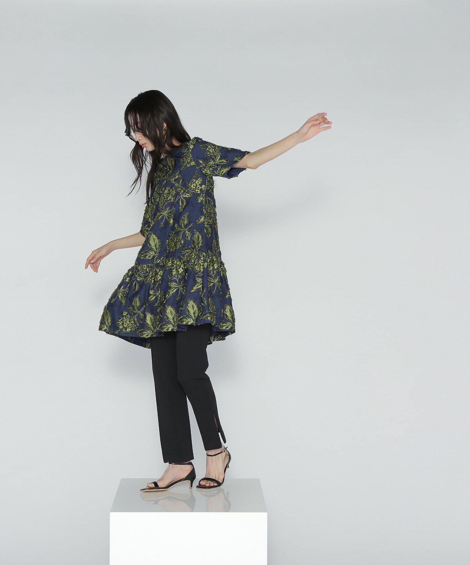  「カットジャガードミニワンピース」|ワンピース|