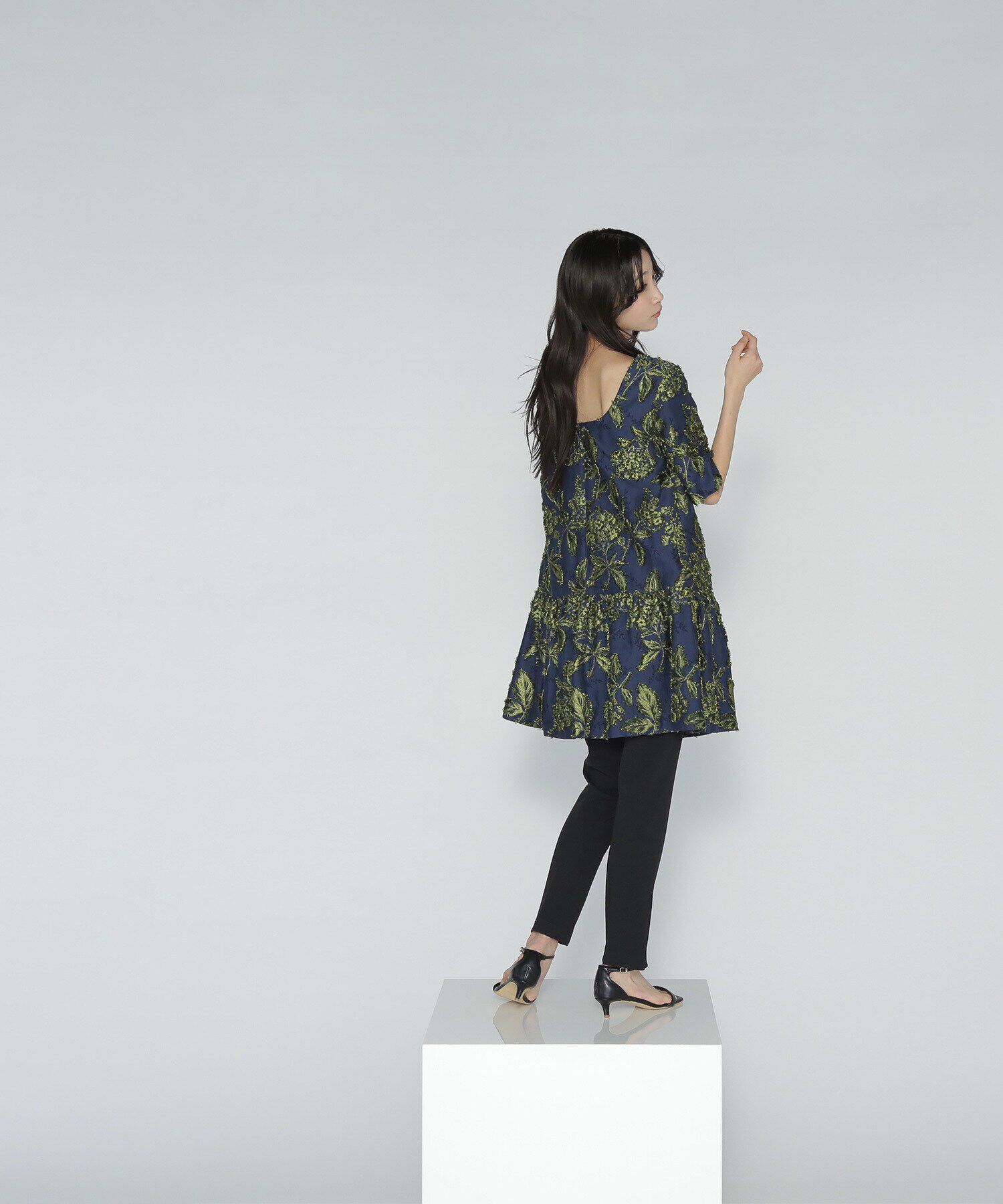  「カットジャガードミニワンピース」|ワンピース|