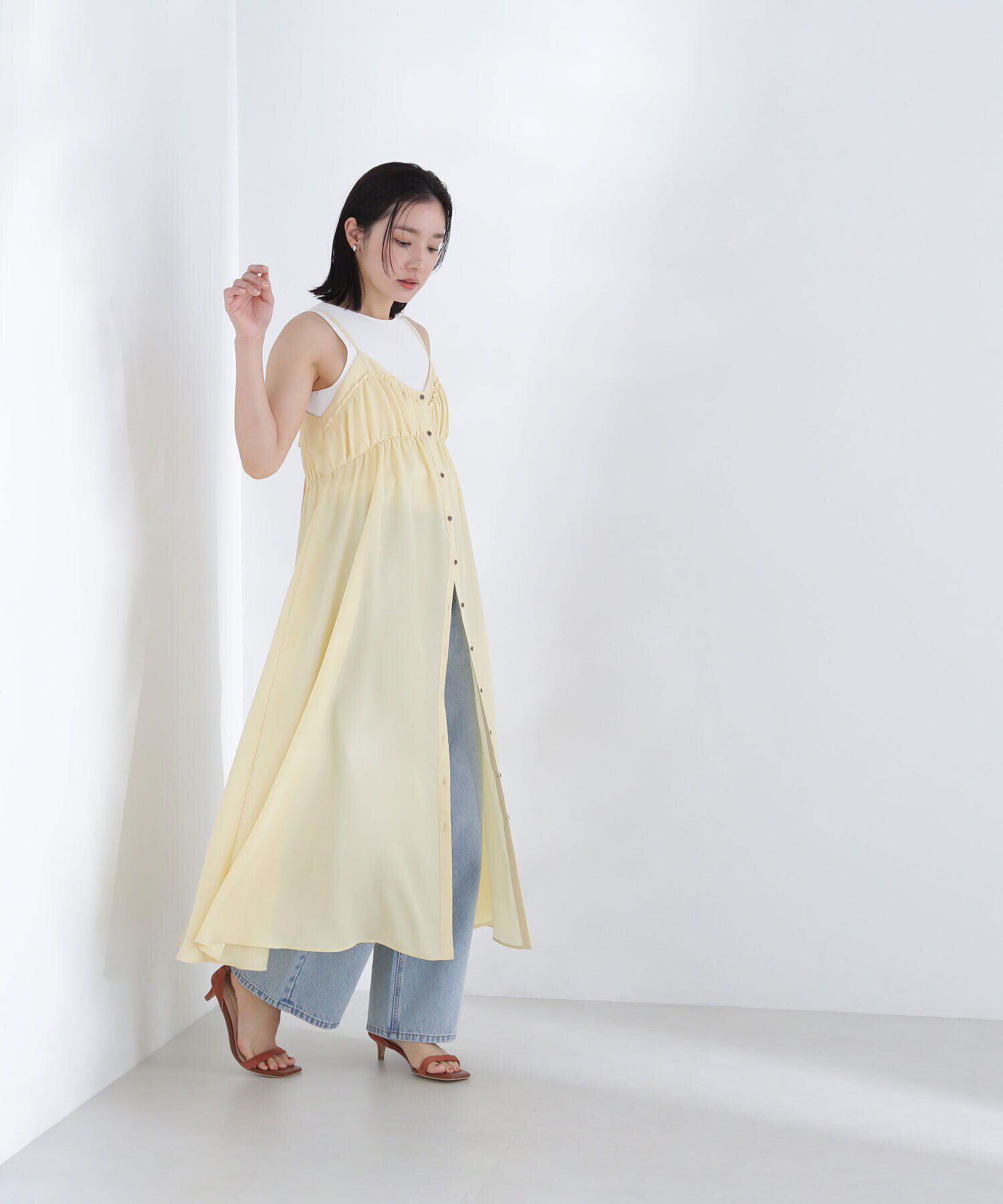  「キャザーキャミワンピース」|ワンピース|