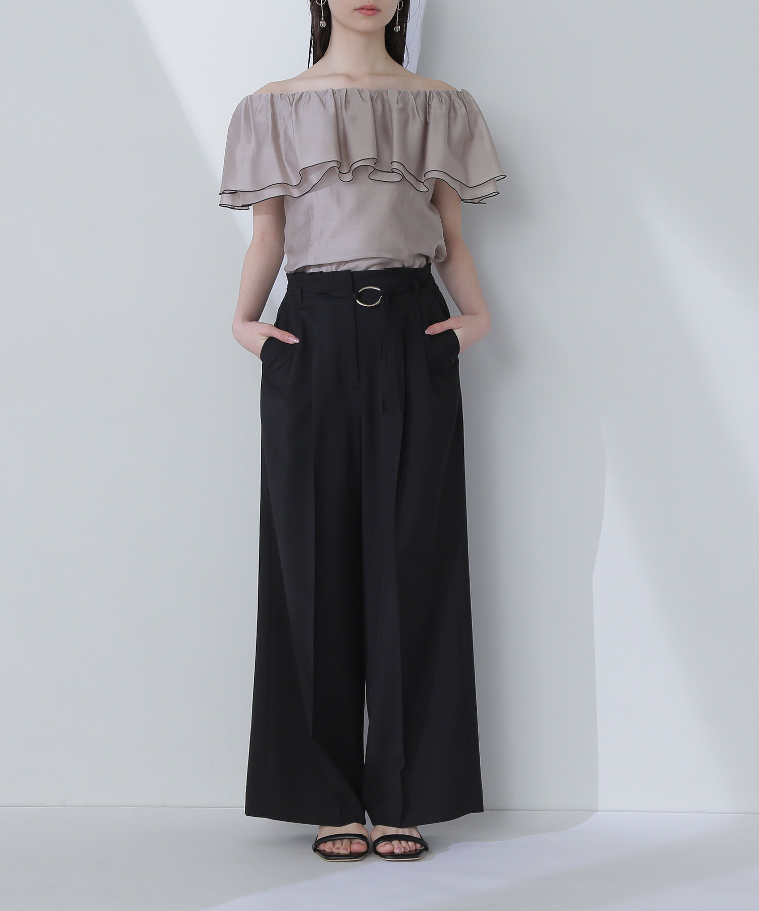  「ダブルベルトワイドパンツ」|その他|