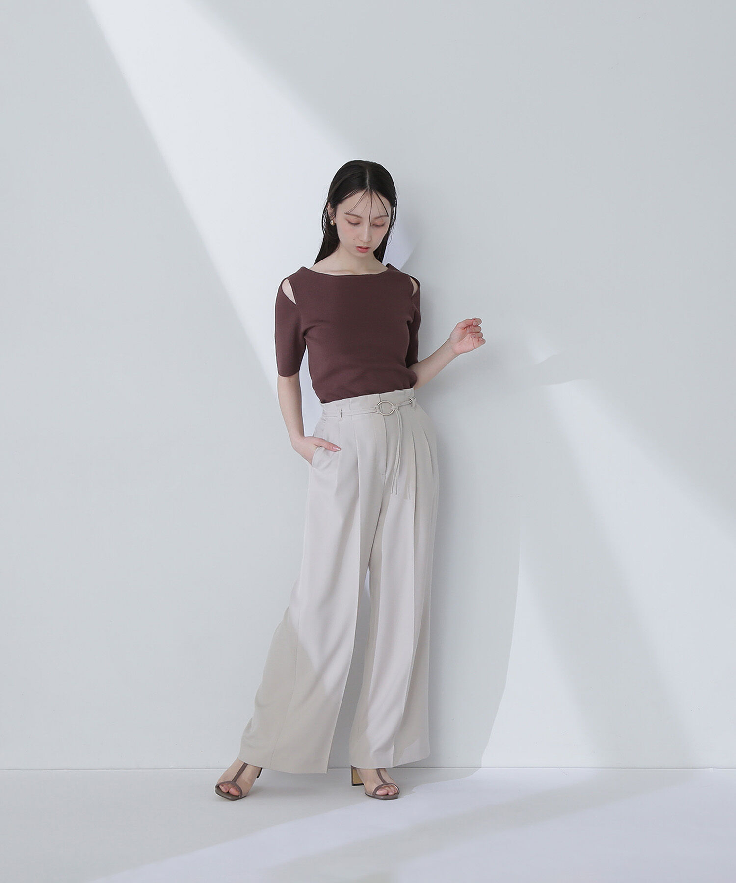  「ダブルベルトワイドパンツ」|その他|