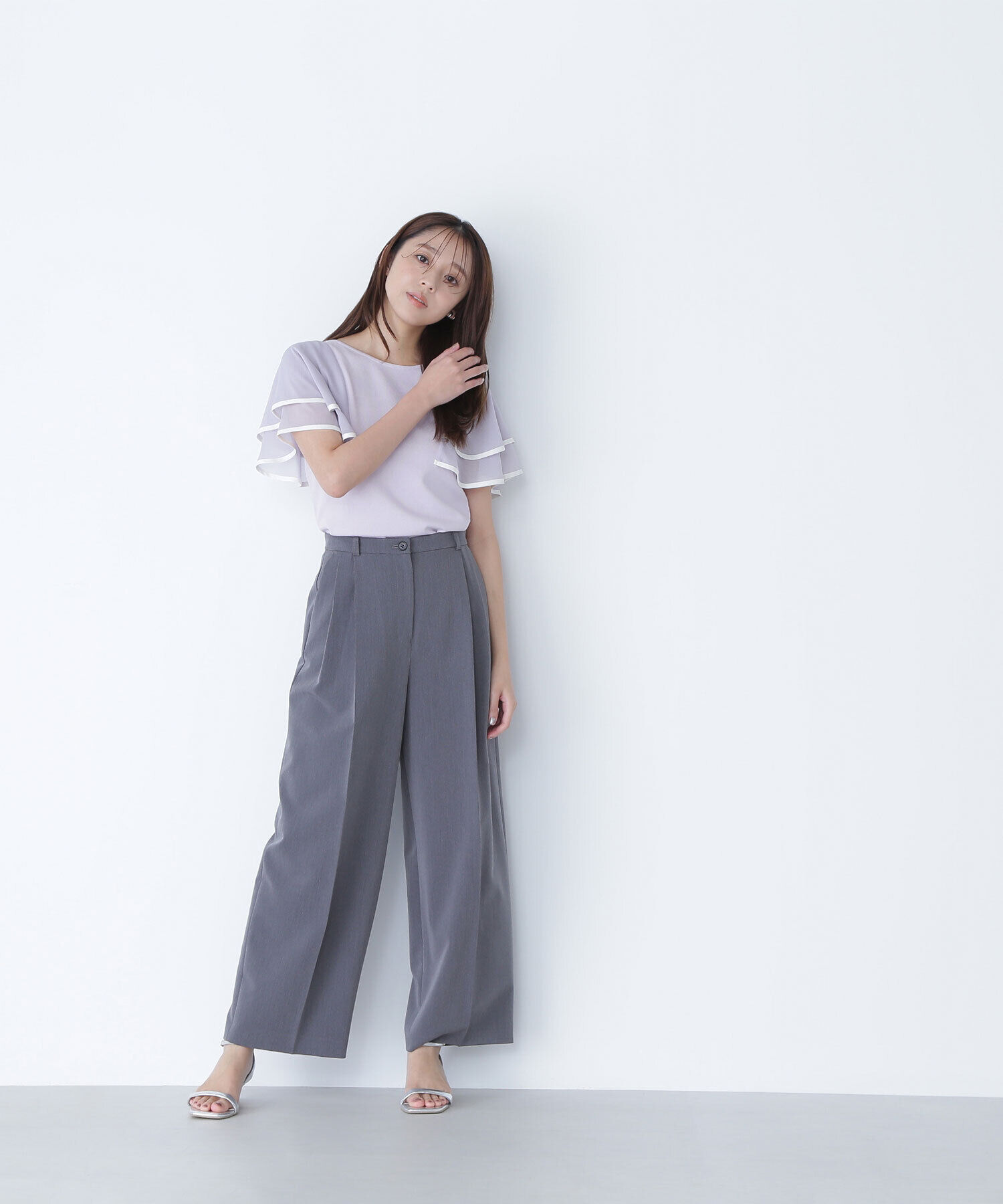  「＜骨格ナチュラル＞ツータックワイドパンツ」|その他|