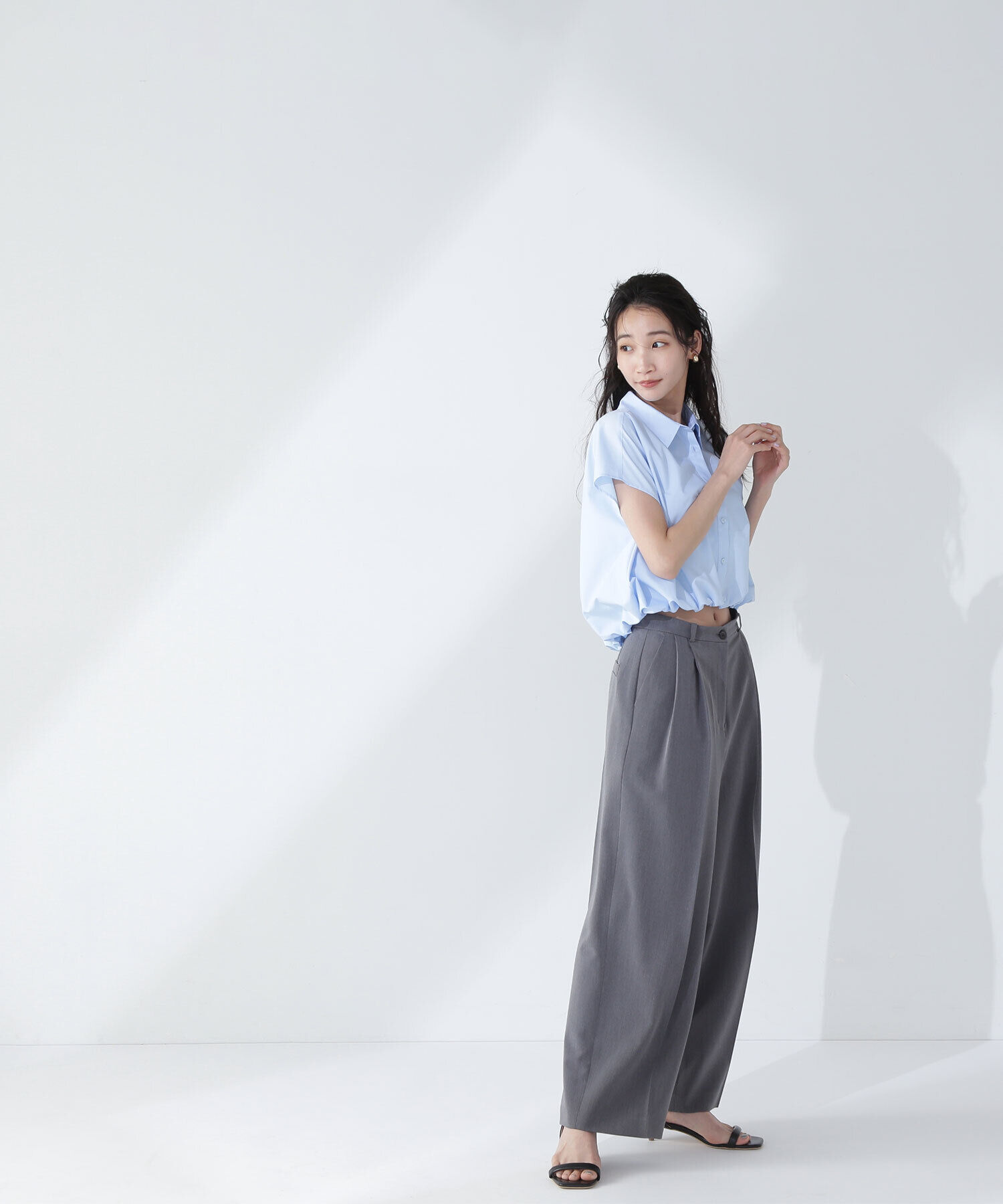  「＜骨格ナチュラル＞ツータックワイドパンツ」|その他|