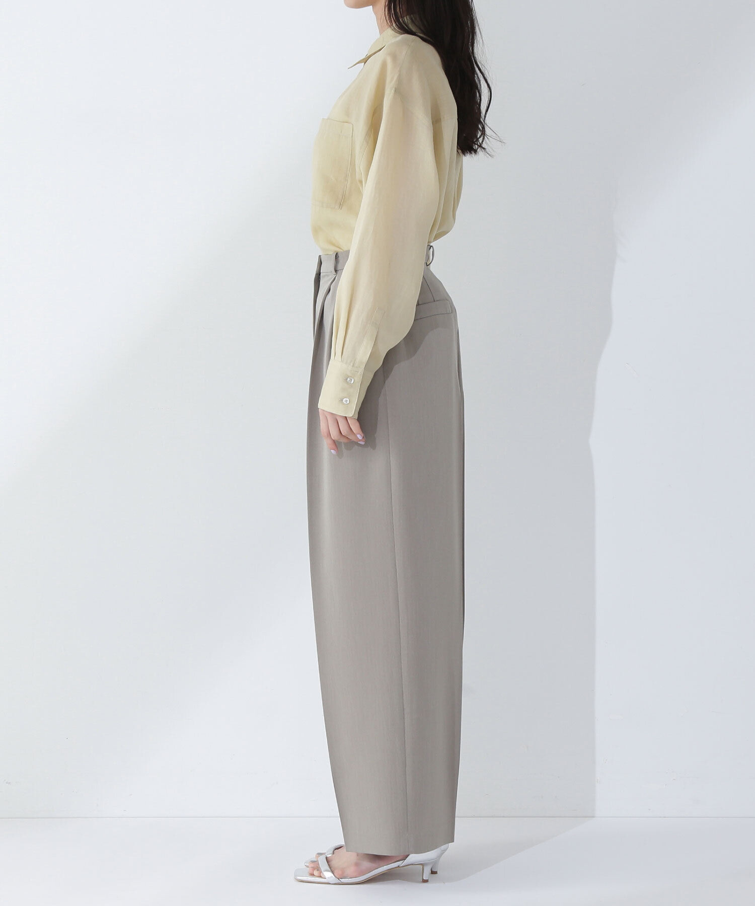  「＜骨格ナチュラル＞ツータックワイドパンツ」|その他|