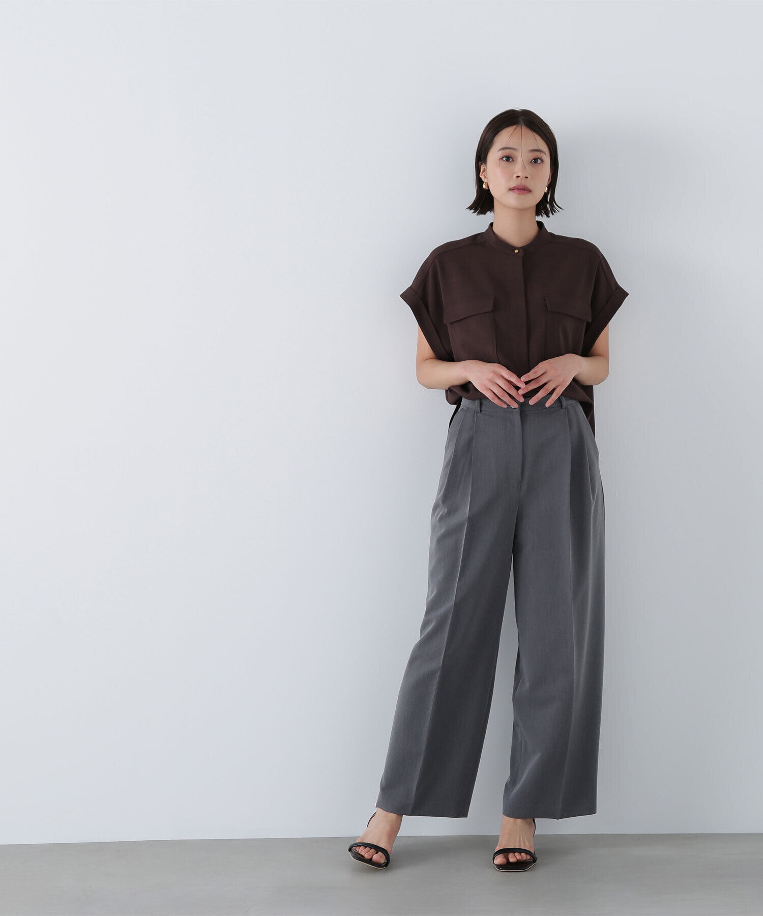  「ドライタッチダブルポケットブラウス」|シャツ・ブラウス|