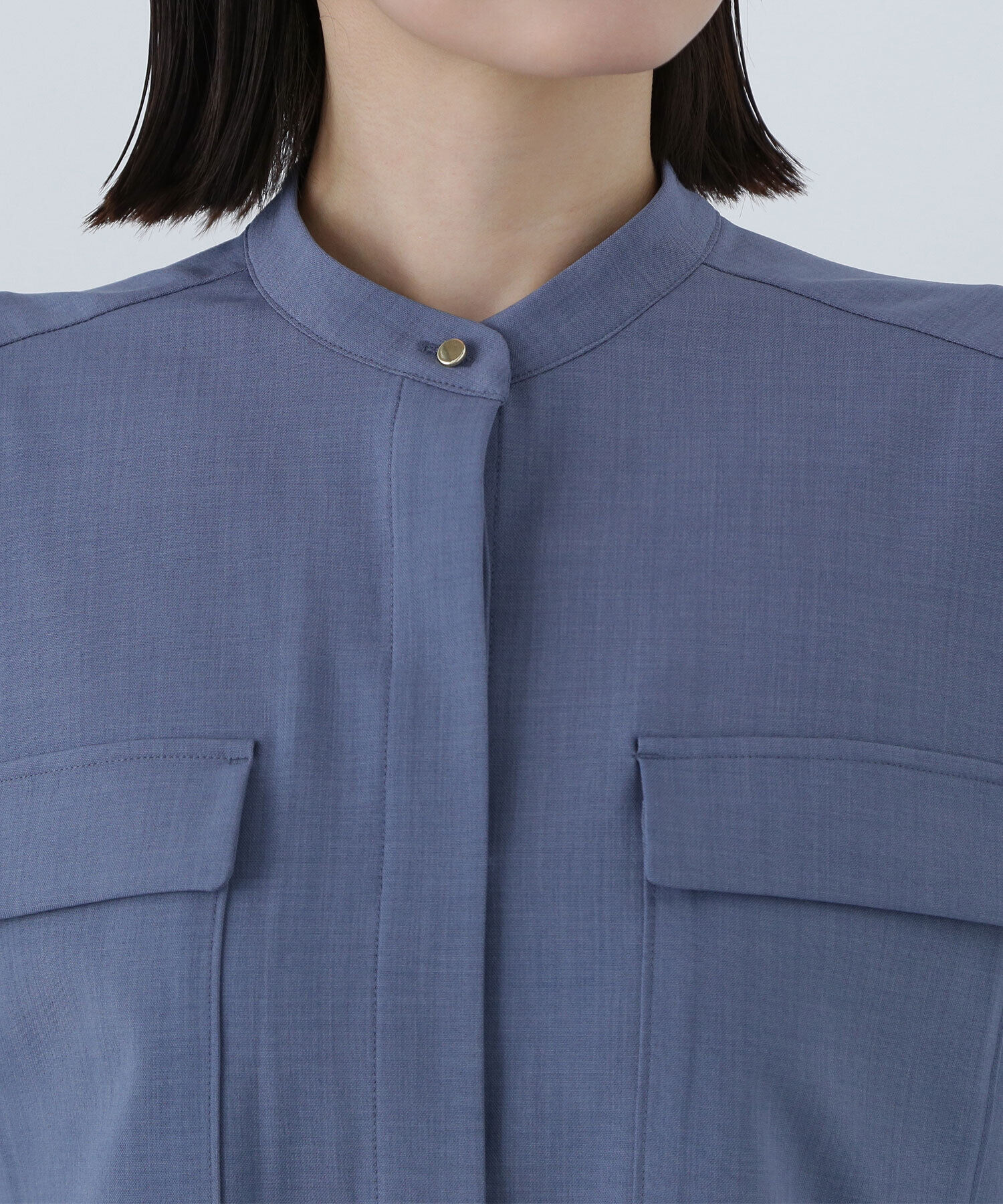  「ドライタッチダブルポケットブラウス」|シャツ・ブラウス|