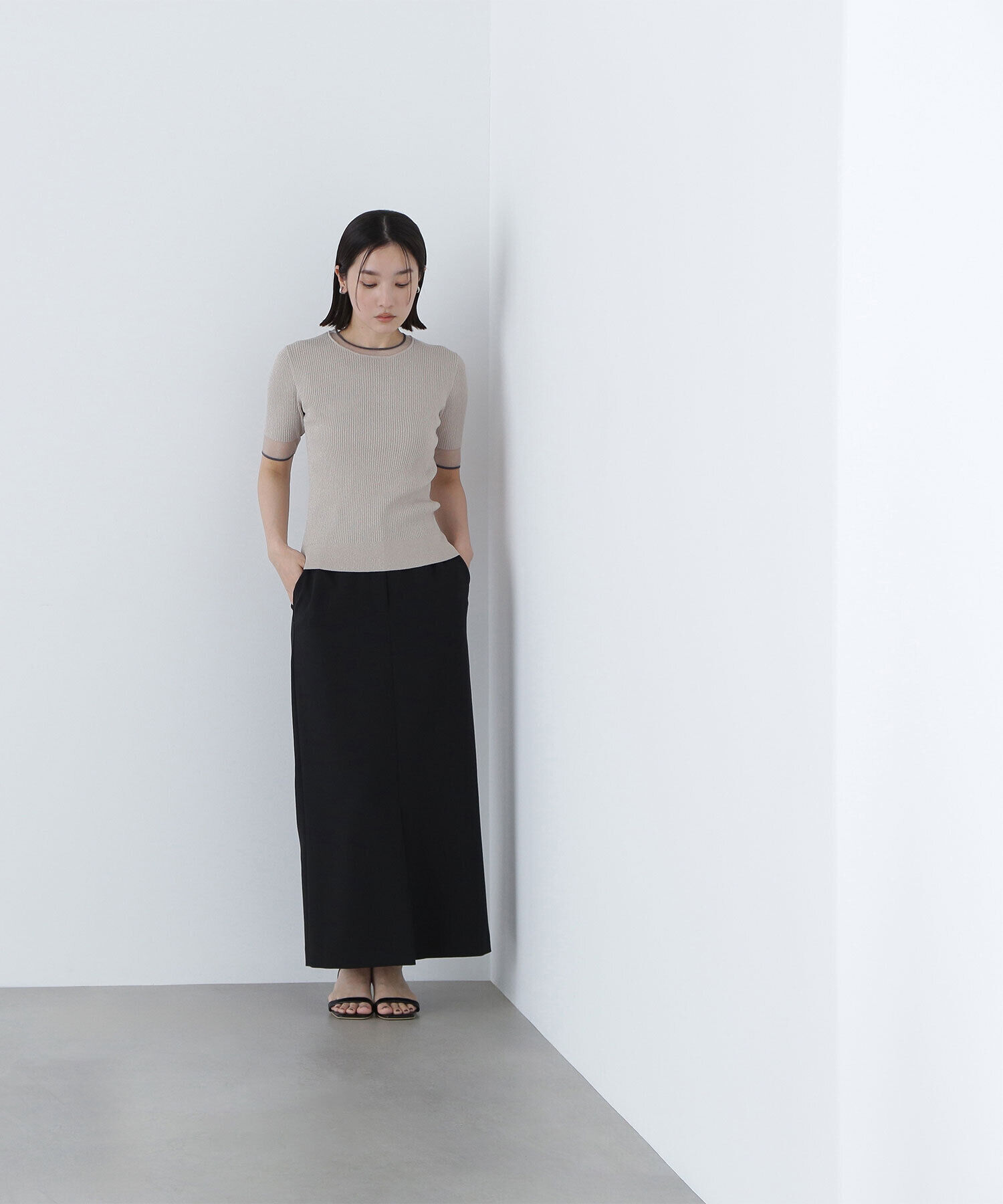  「フロントスリットナロースカート」|スカート|