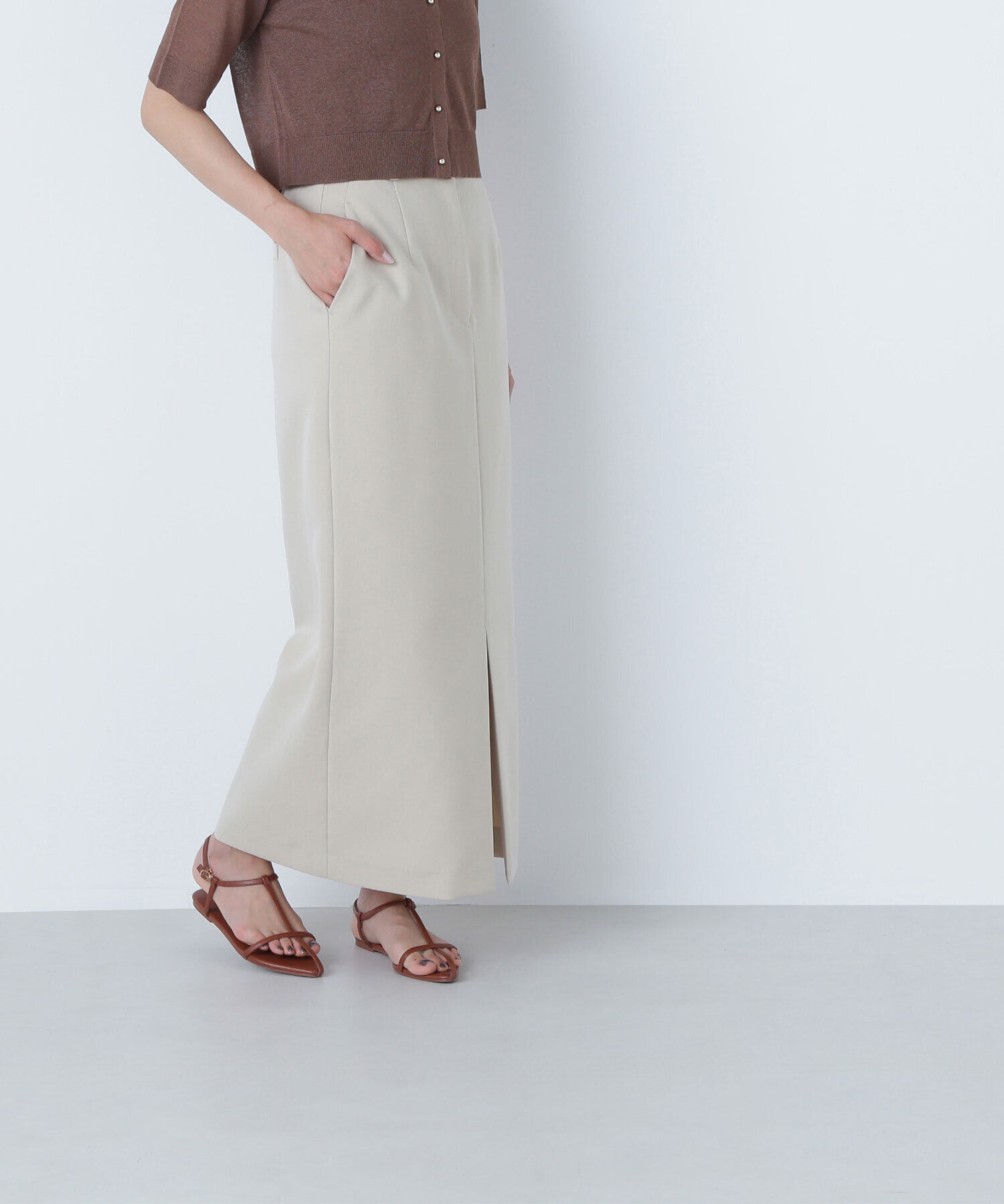  「フロントスリットナロースカート」|スカート|