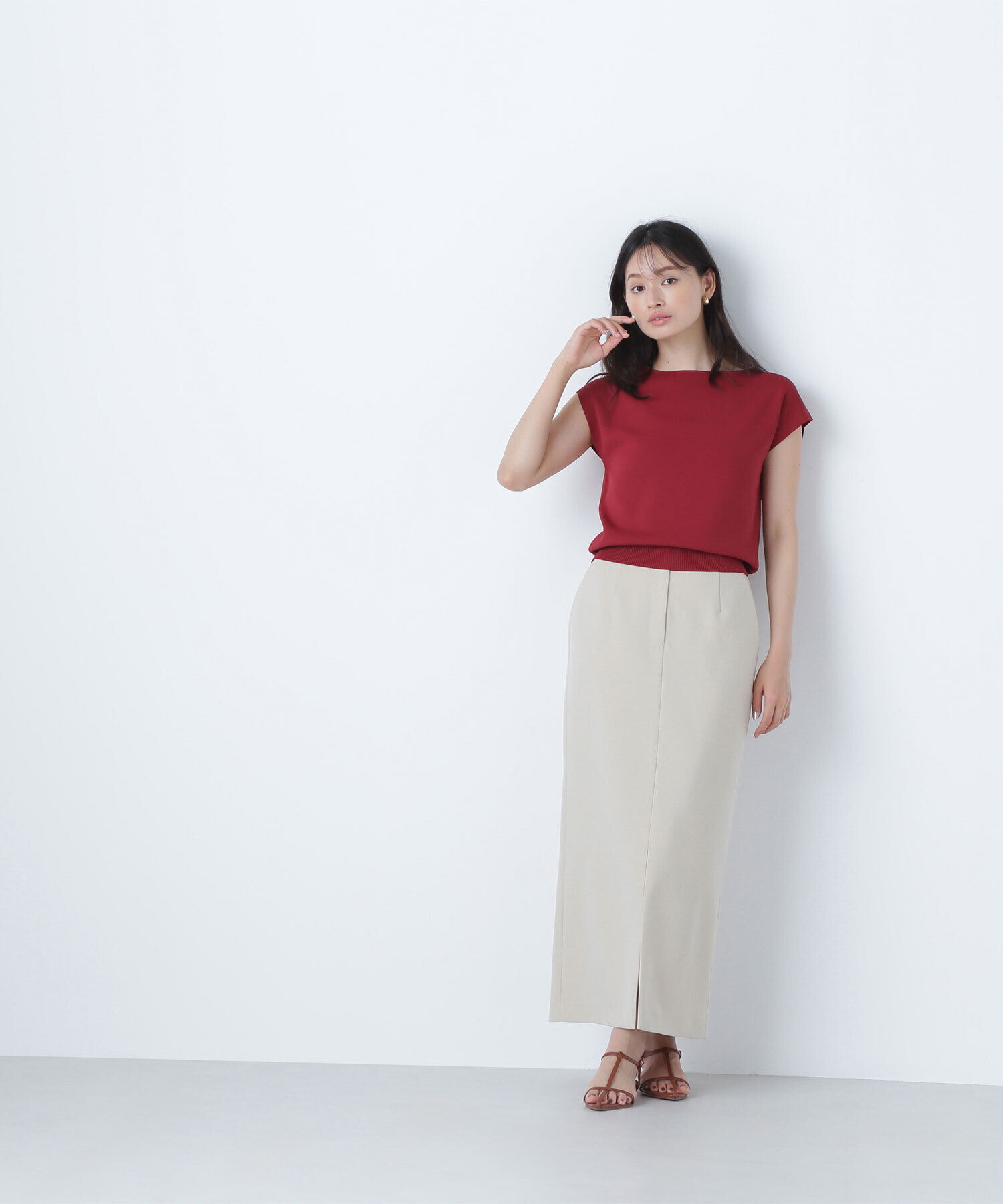  「フロントスリットナロースカート」|スカート|