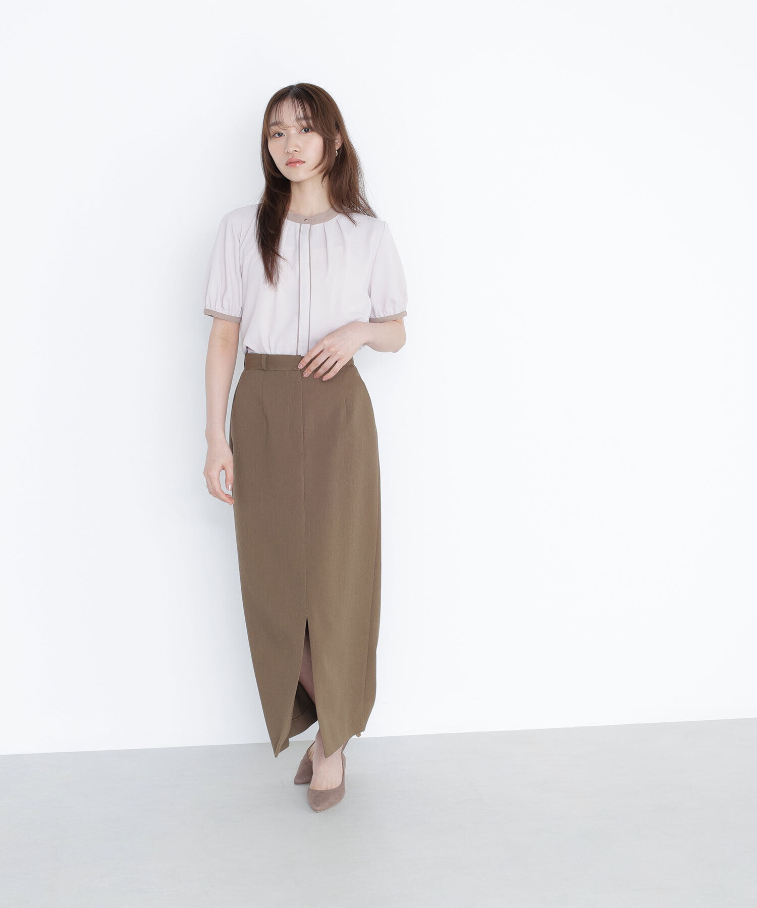  「フロントスリットナロースカート」|スカート|