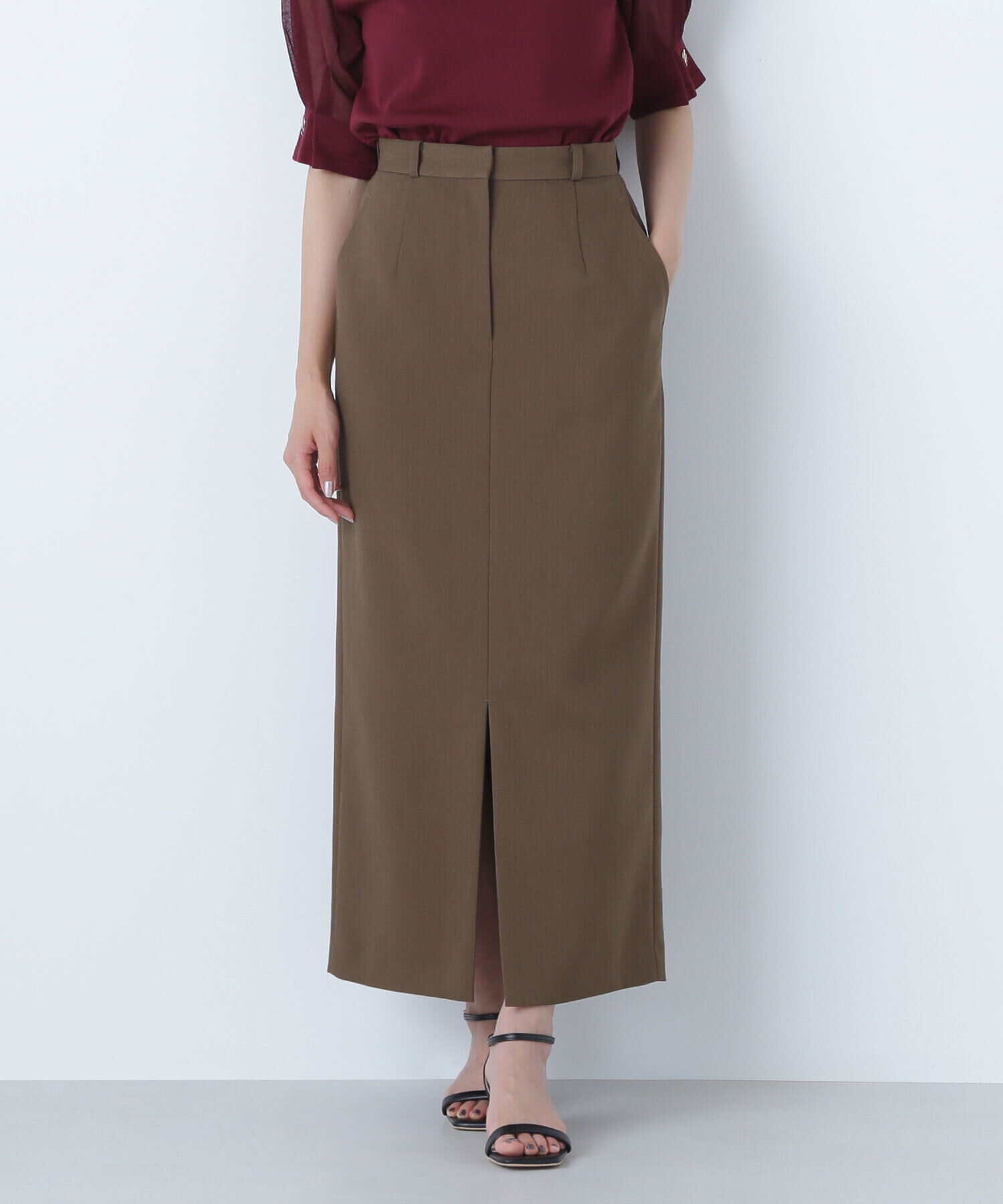  「フロントスリットナロースカート」|スカート|