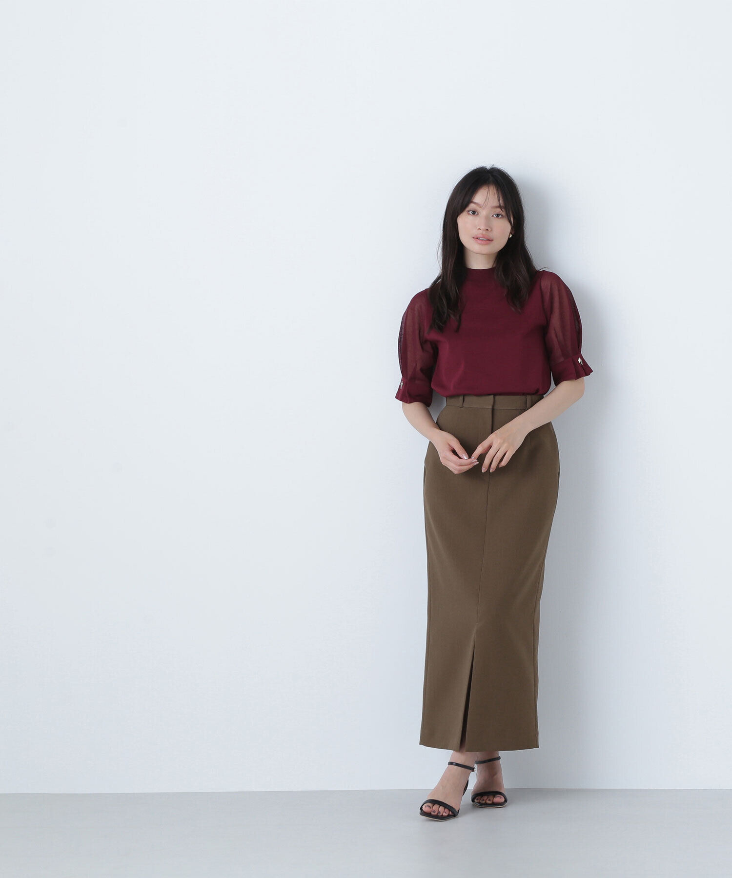  「フロントスリットナロースカート」|スカート|