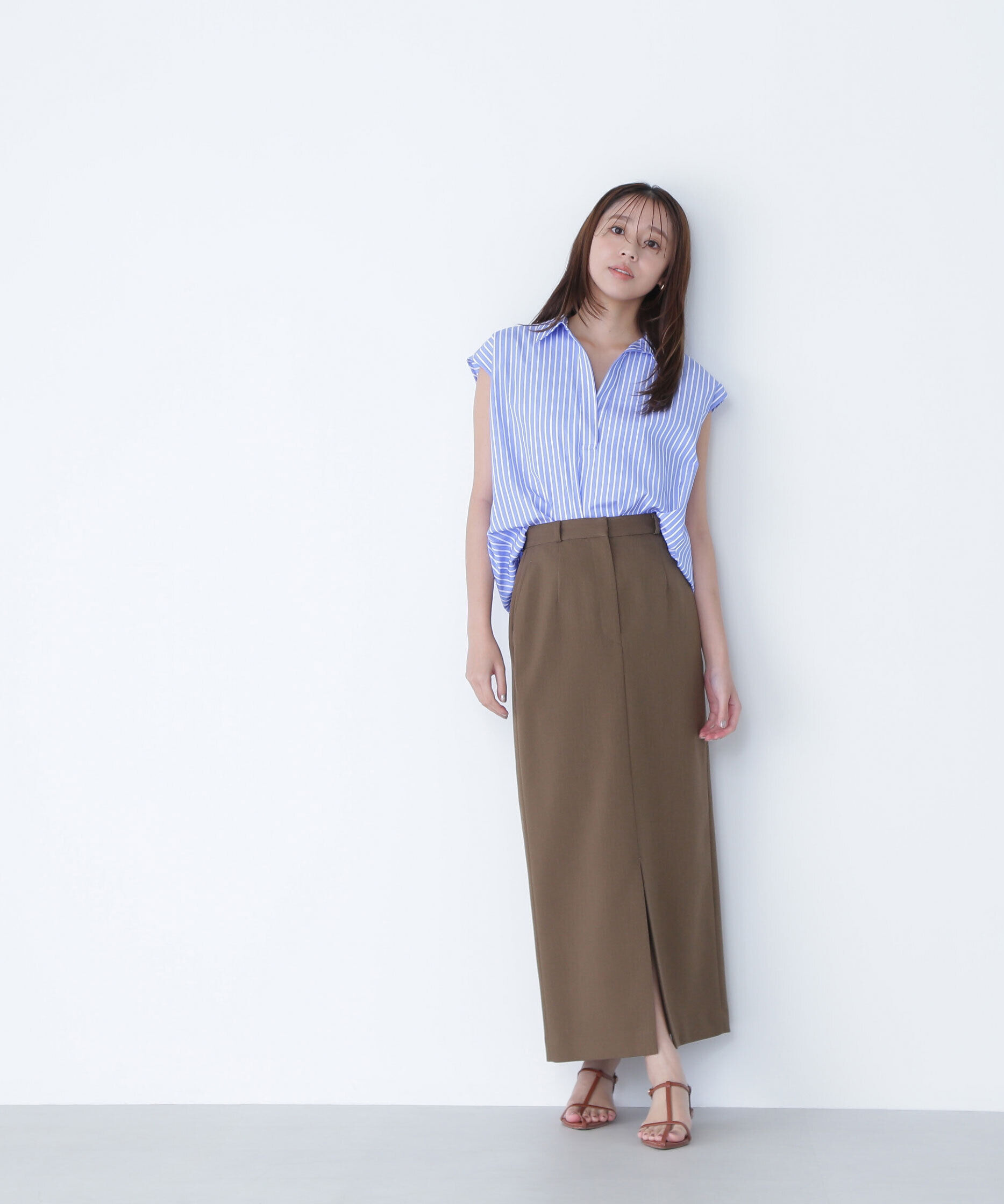  「フロントスリットナロースカート」|スカート|