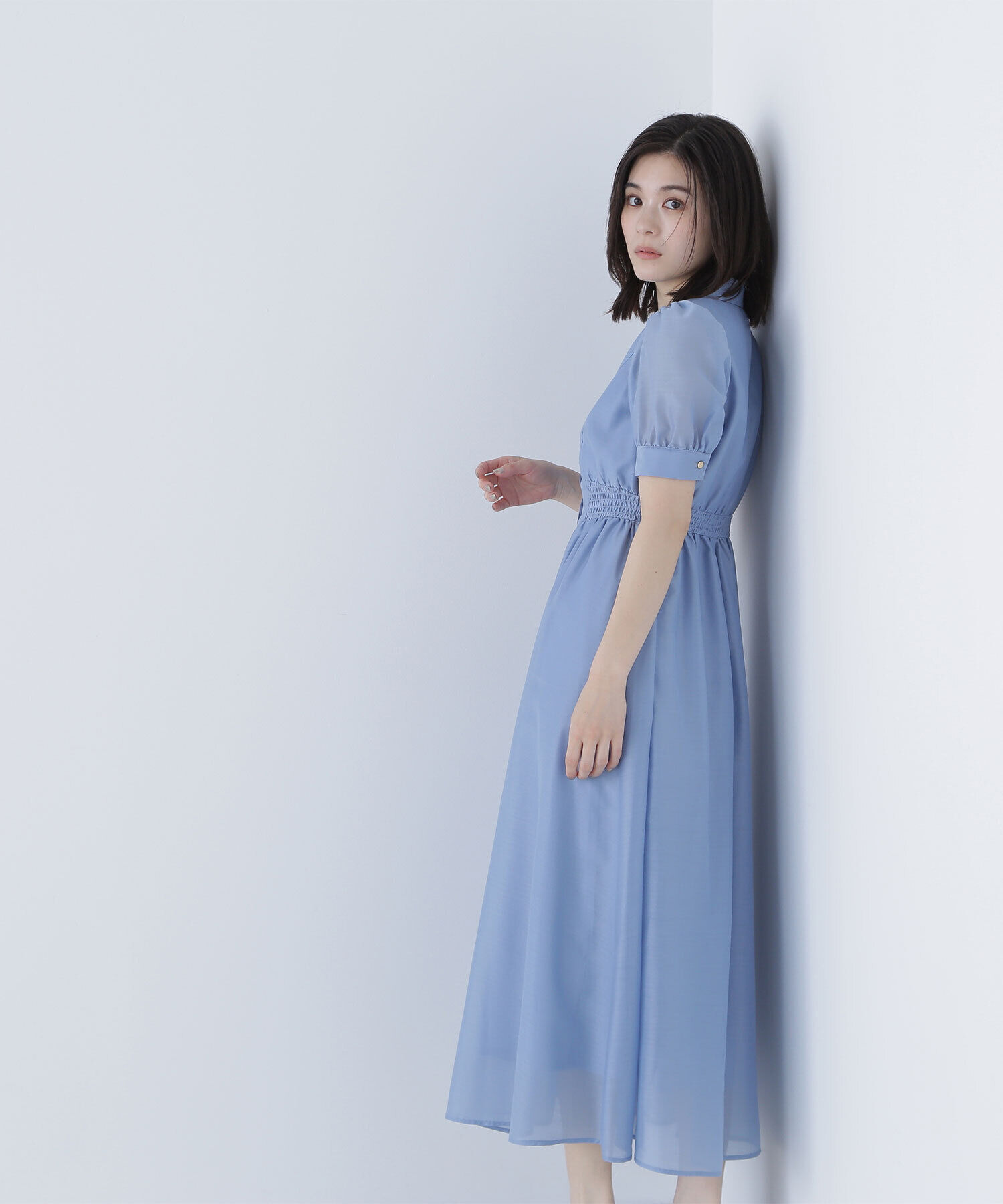  「シアーシャツワンピース」|ワンピース|