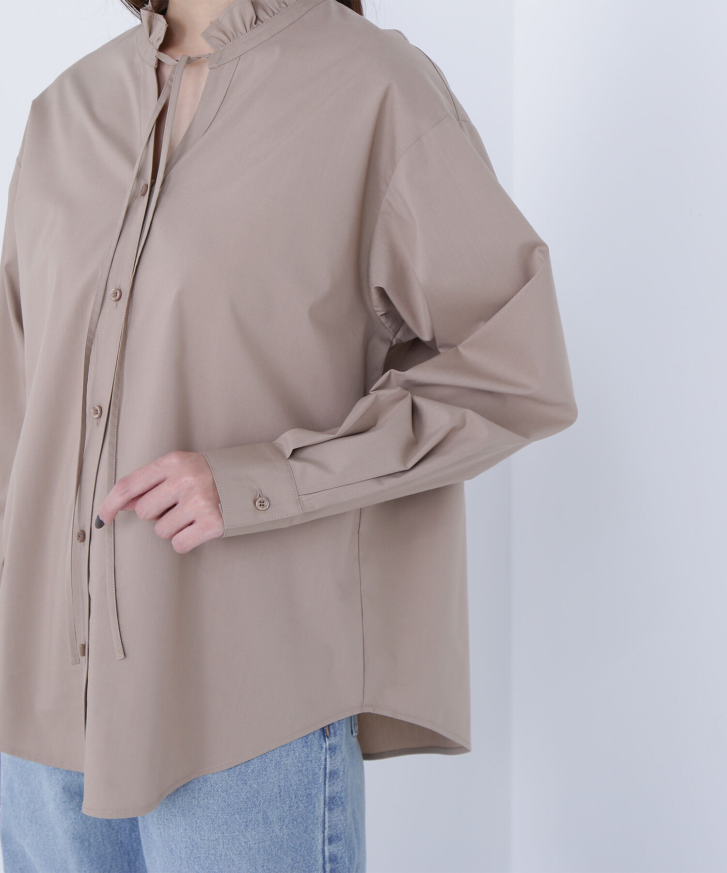  「フリルネックスキッパーブラウス」|シャツ・ブラウス|