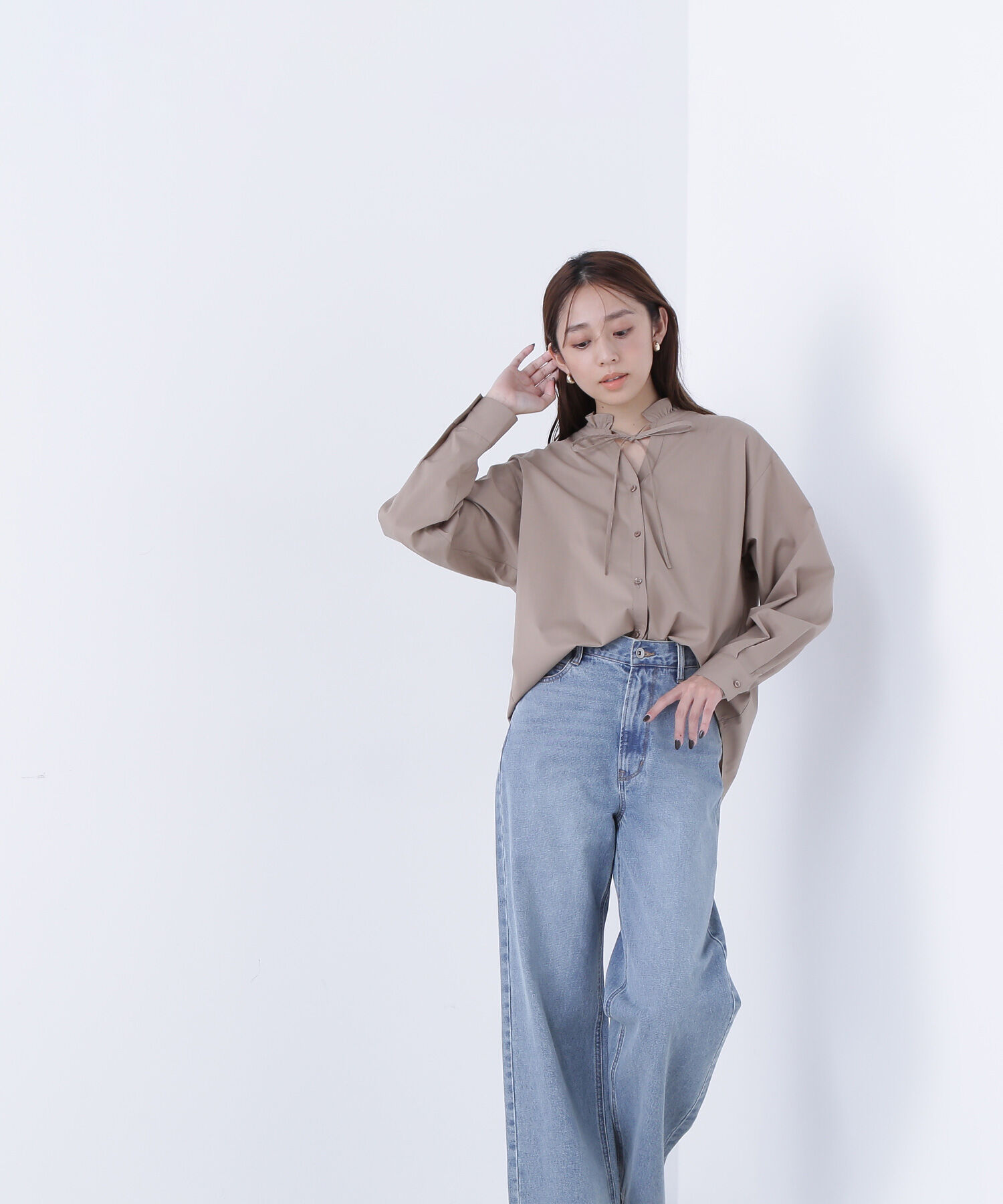  「フリルネックスキッパーブラウス」|シャツ・ブラウス|