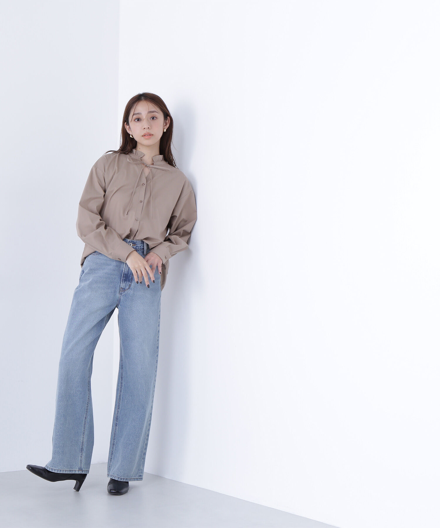  「フリルネックスキッパーブラウス」|シャツ・ブラウス|